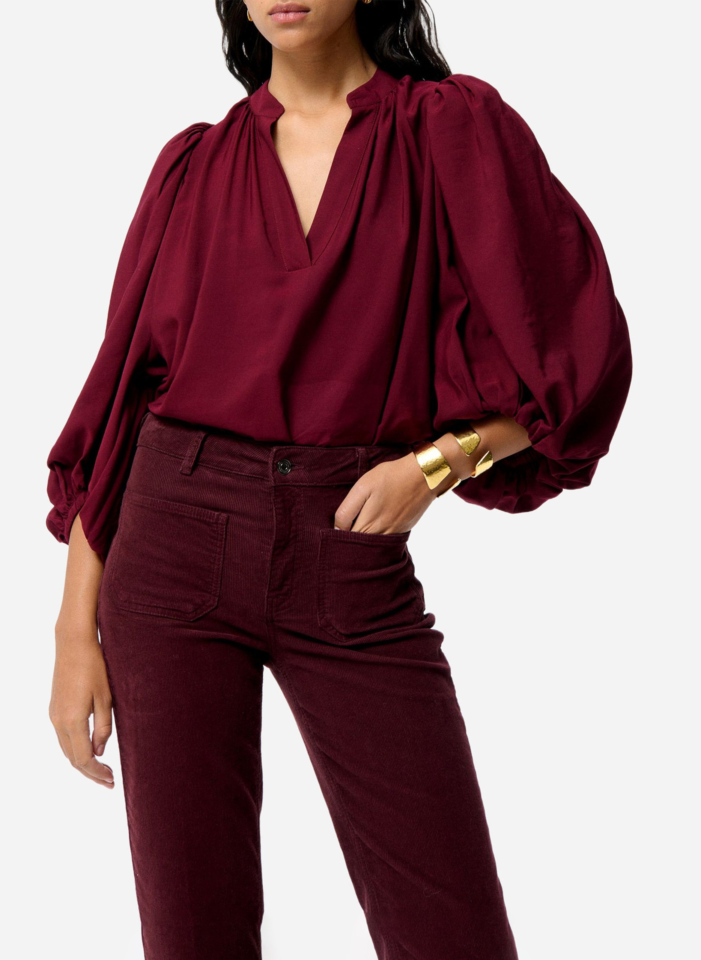 Oversized blouse with Tunisian collar VANESSA BRUNO Purple