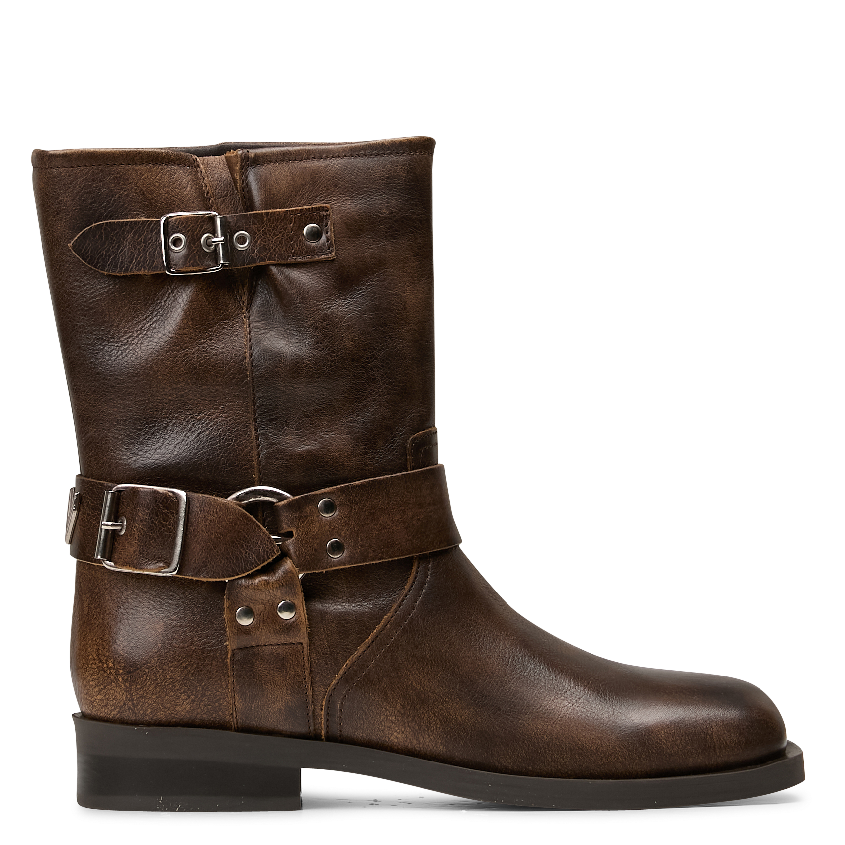 Bianca leather ankle boots IKKS Brown