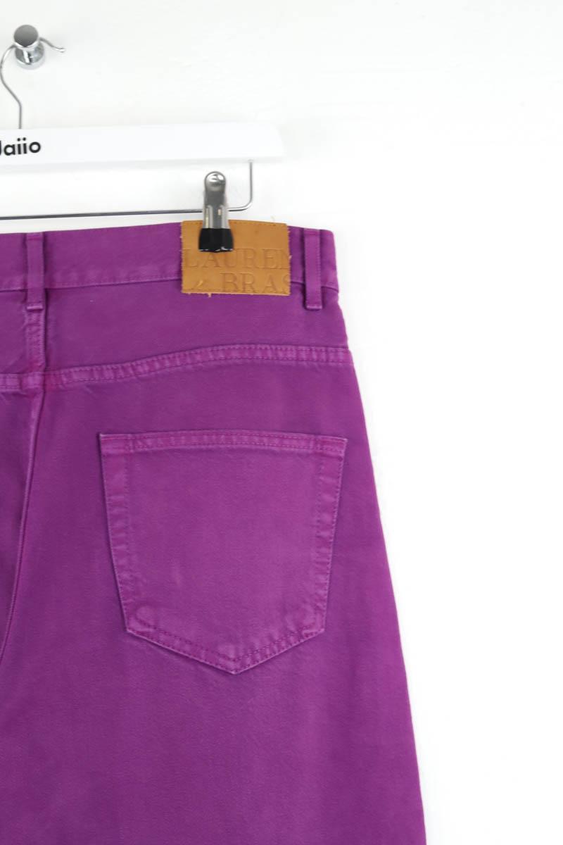 Straight cotton-blend pants LAURENCE BRAS - Seconde Main Purple