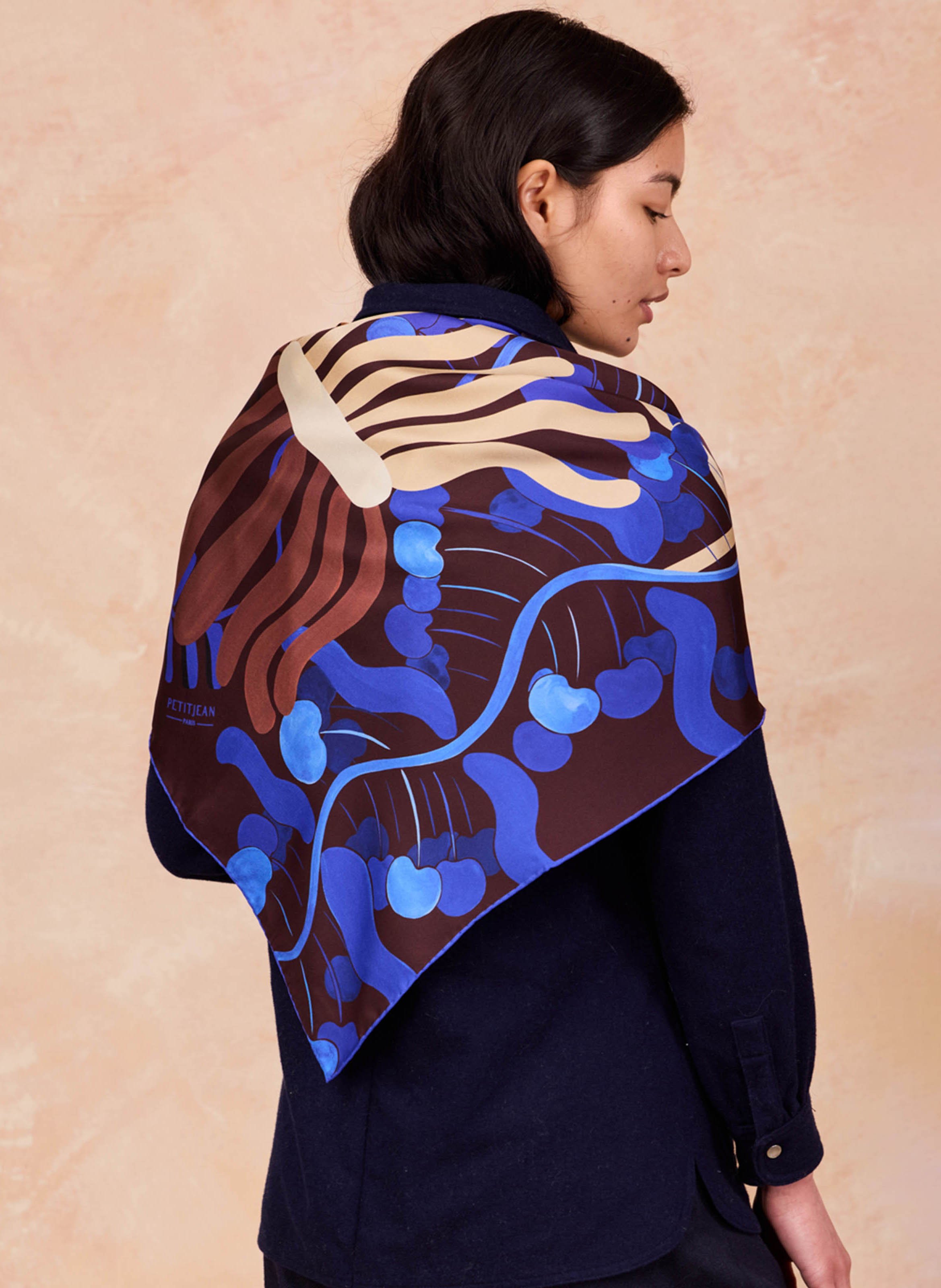 Floaty silk scarf PETITJEAN PARIS Blue