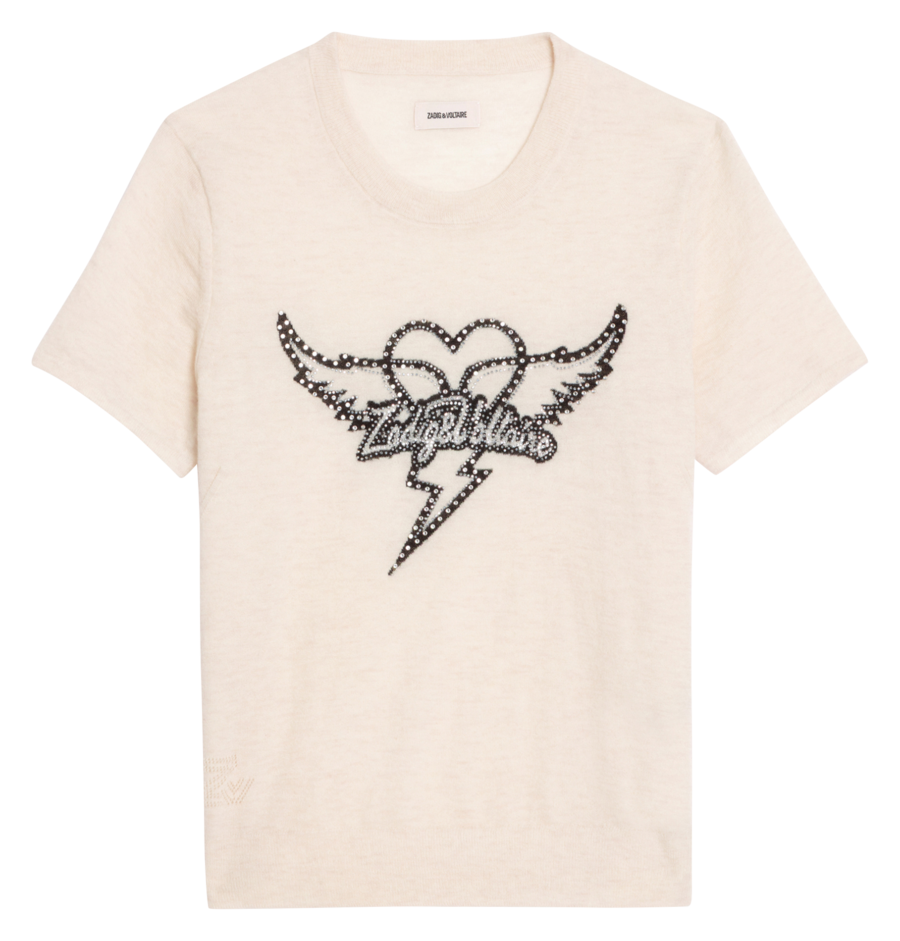 Straight round neck cashmere t-shirt ZADIG&VOLTAIRE White