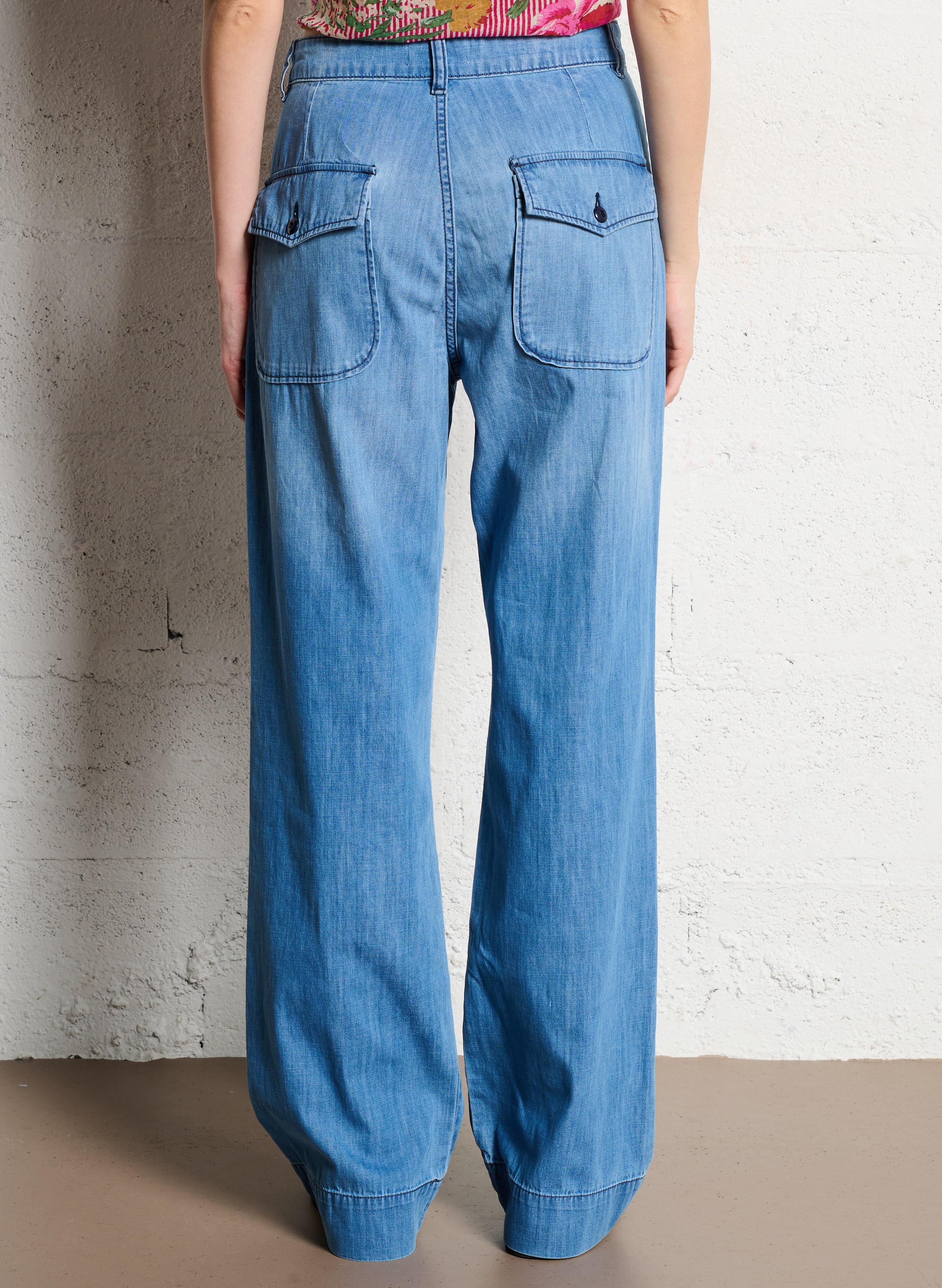 Jean droit en coton ACQUAVERDE Bleu