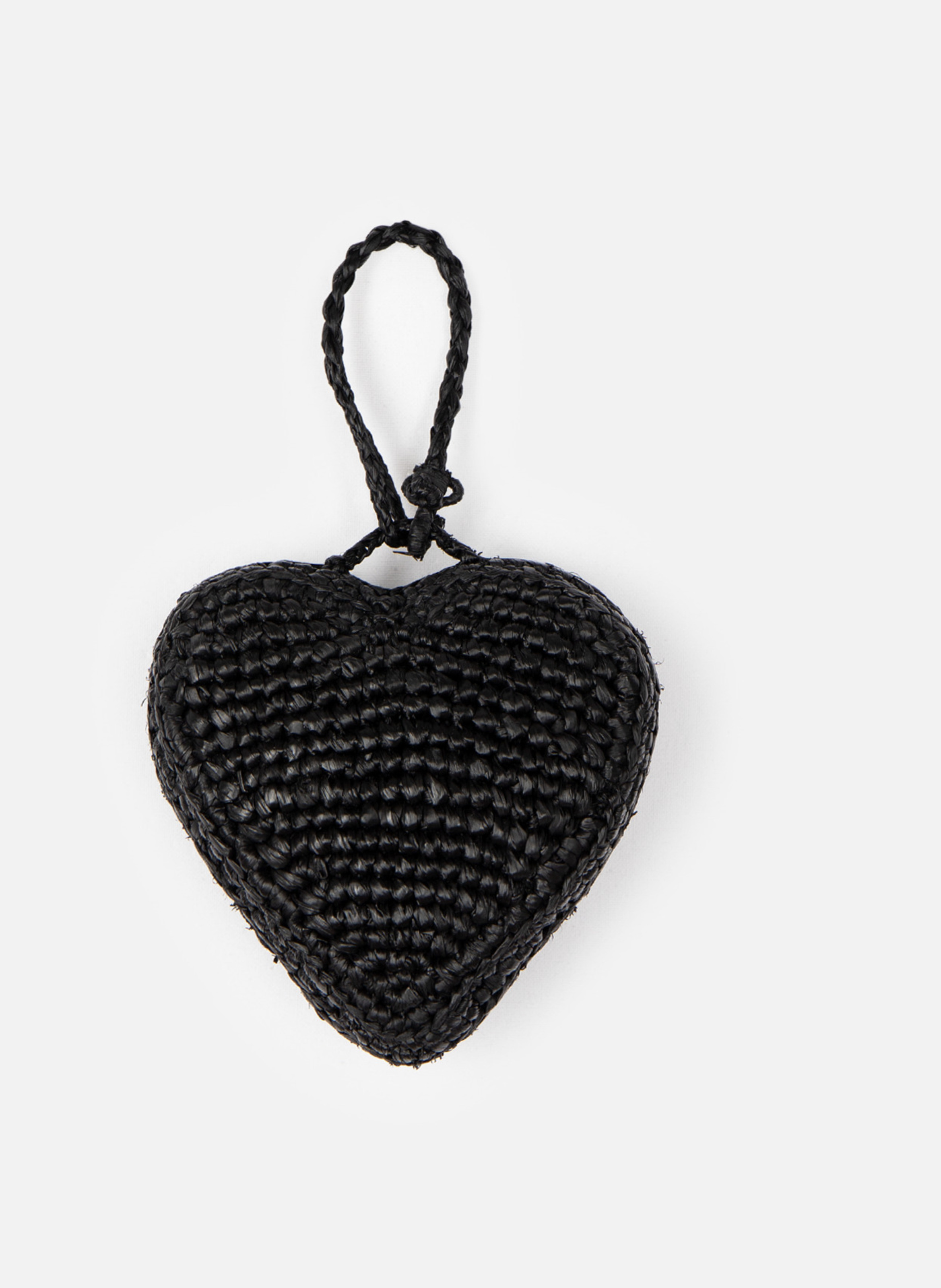 Raffia heart bag charm THE KOOPLES Black