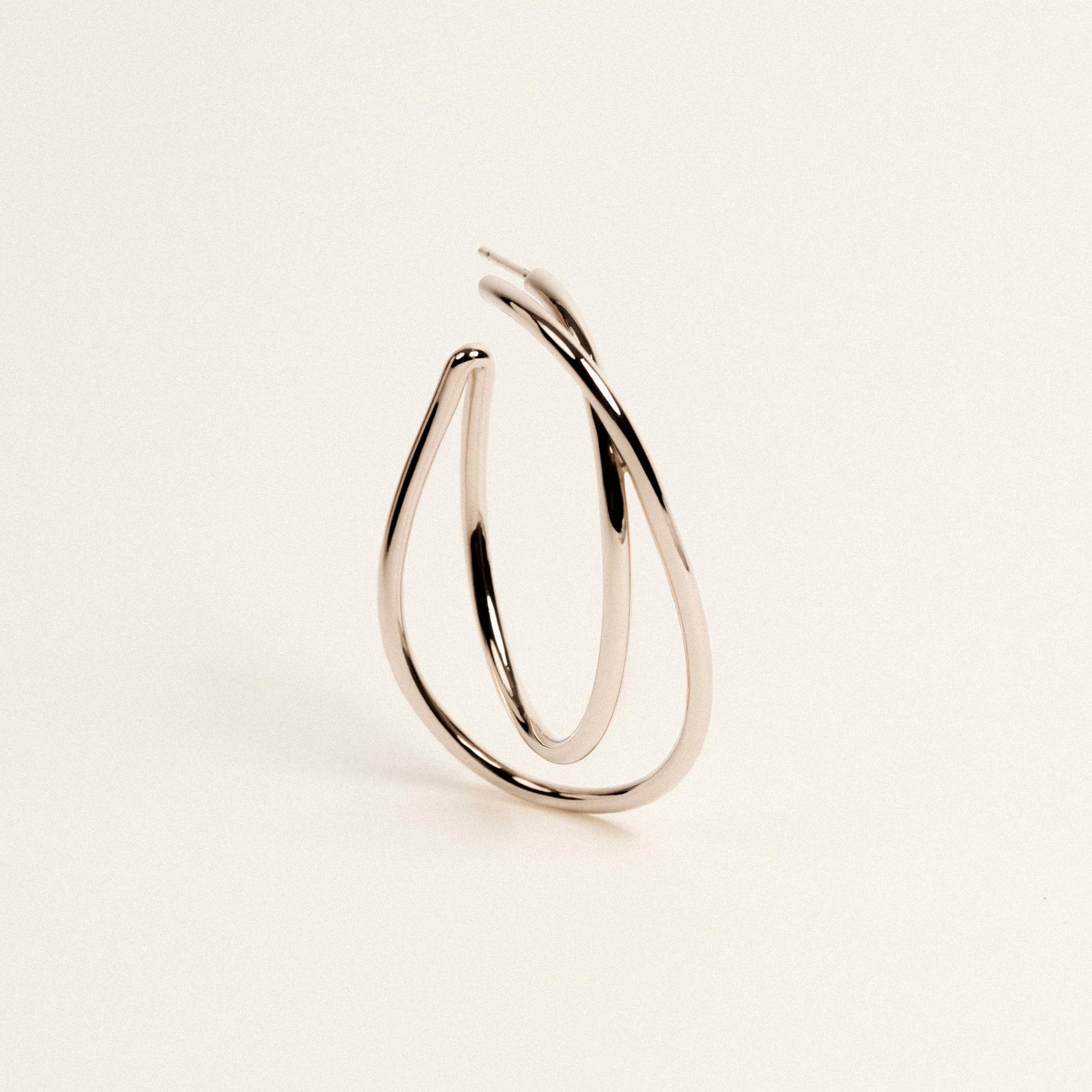 Paire de créoles, argent recyclé MAYRENA Argent