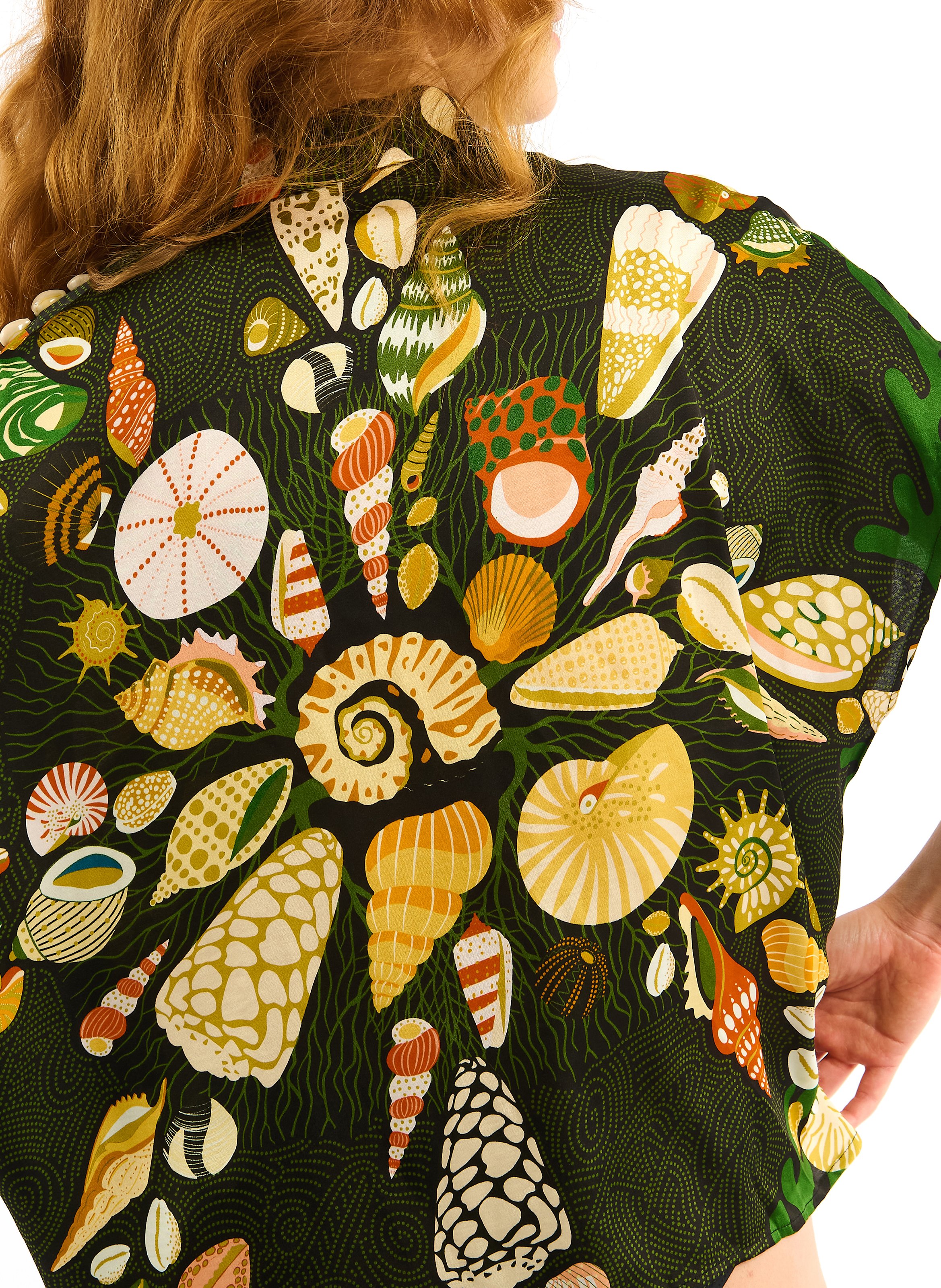 Straight printed shirt with classic collar WILD Black