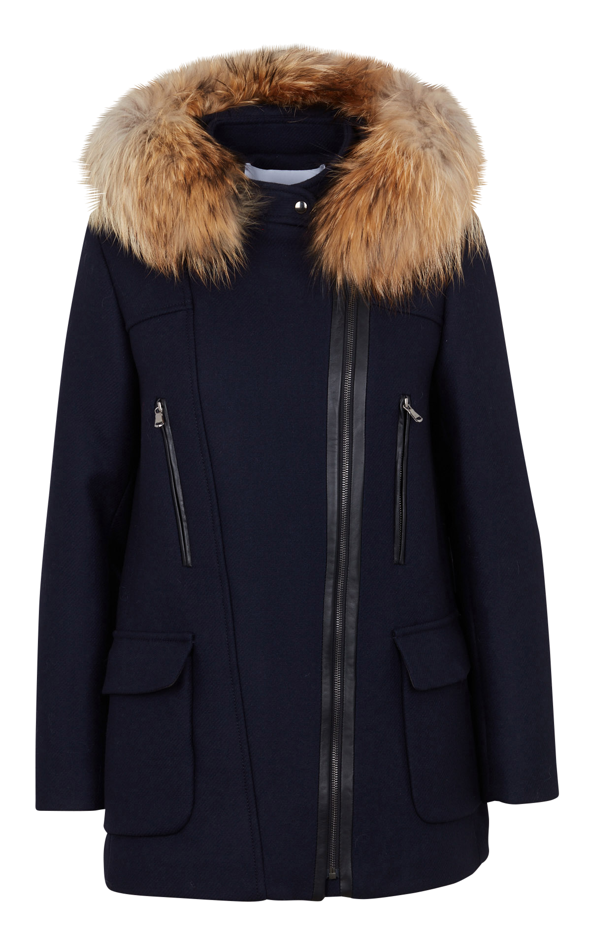Manteau en laine mélangée ZAPA Bleu