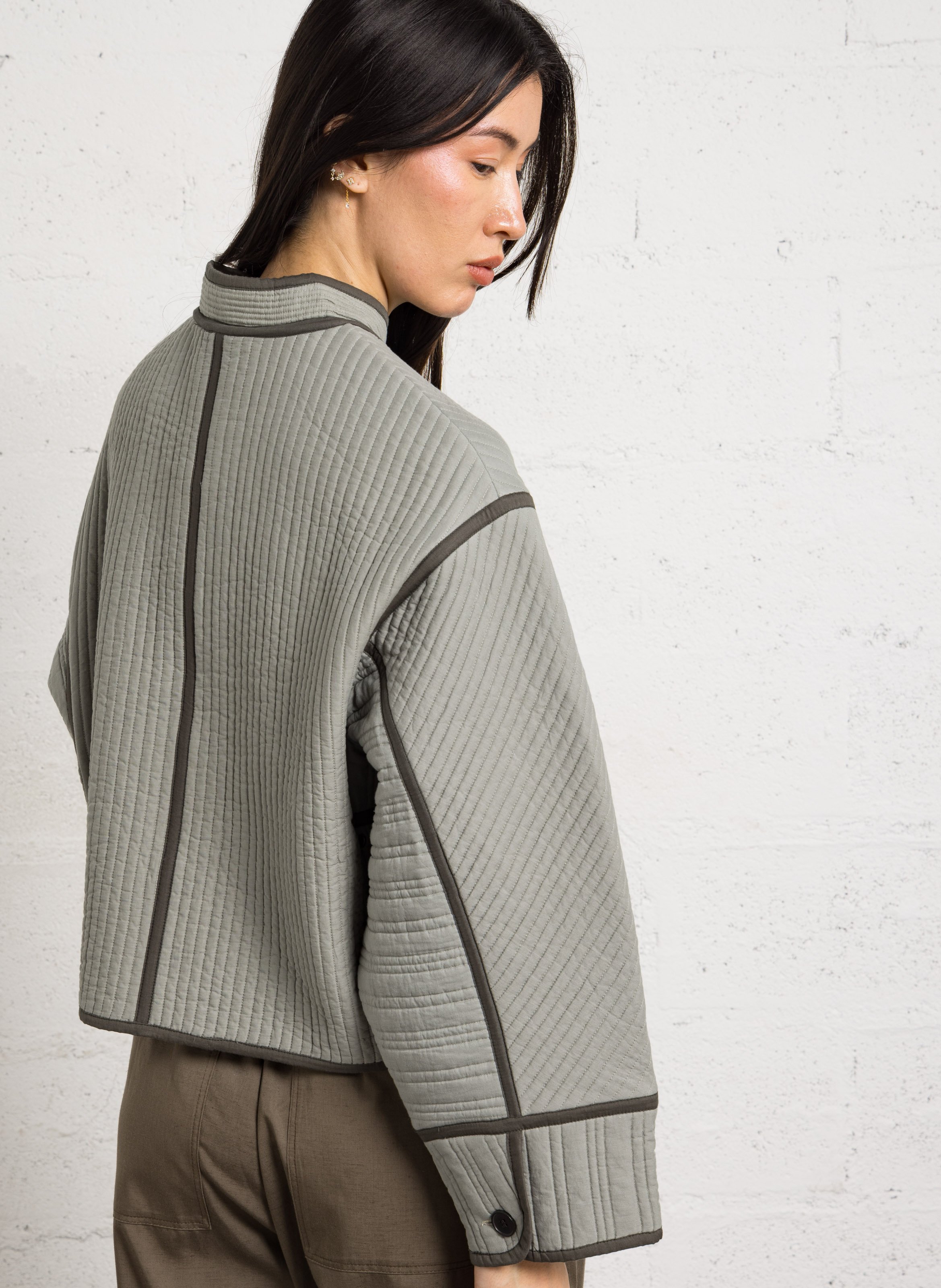 Oversize-Jacke aus Baumwolle SOEUR Grun