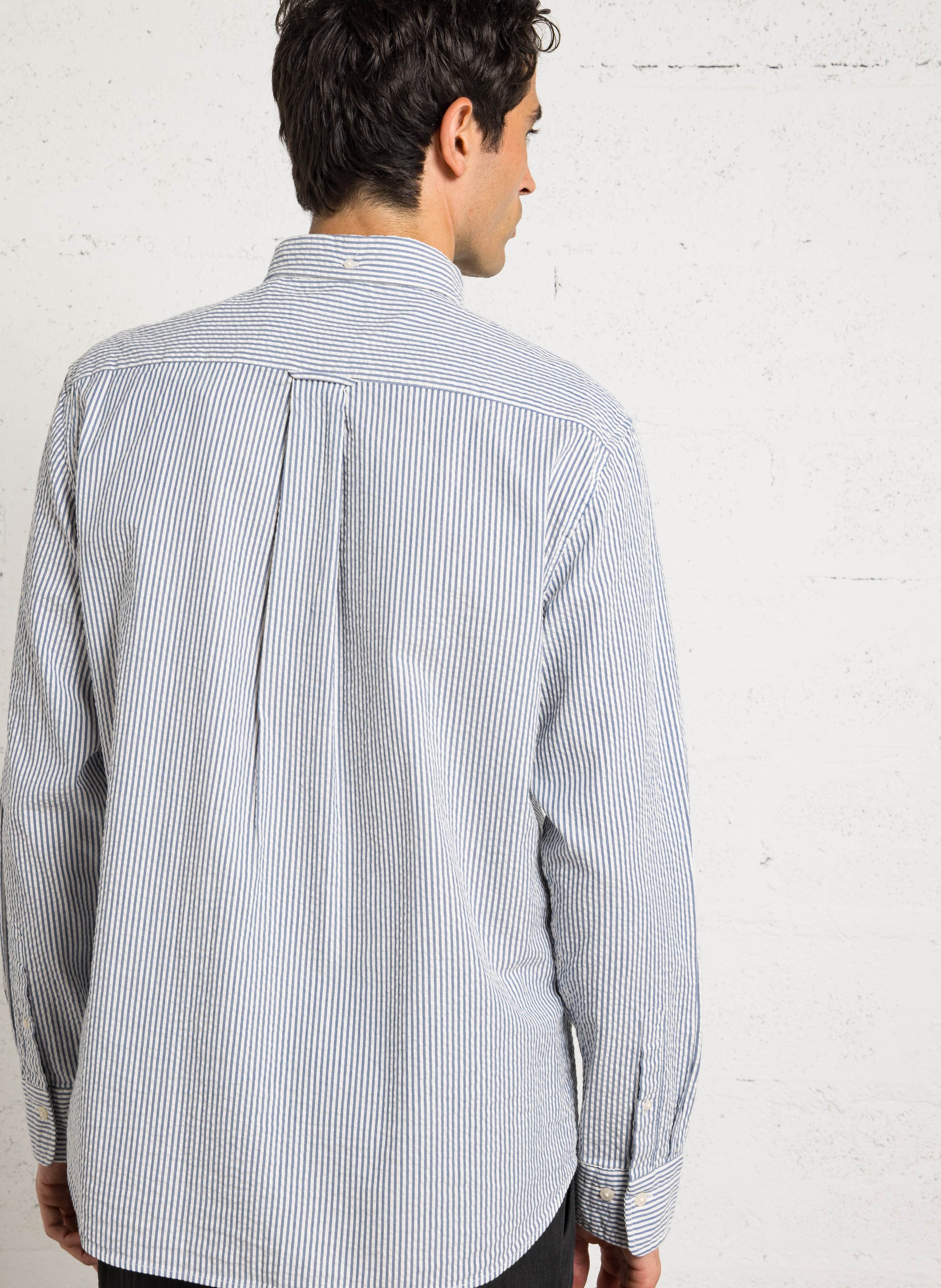 Regular-fit shirt with American collar striped in cotton GANT Blue