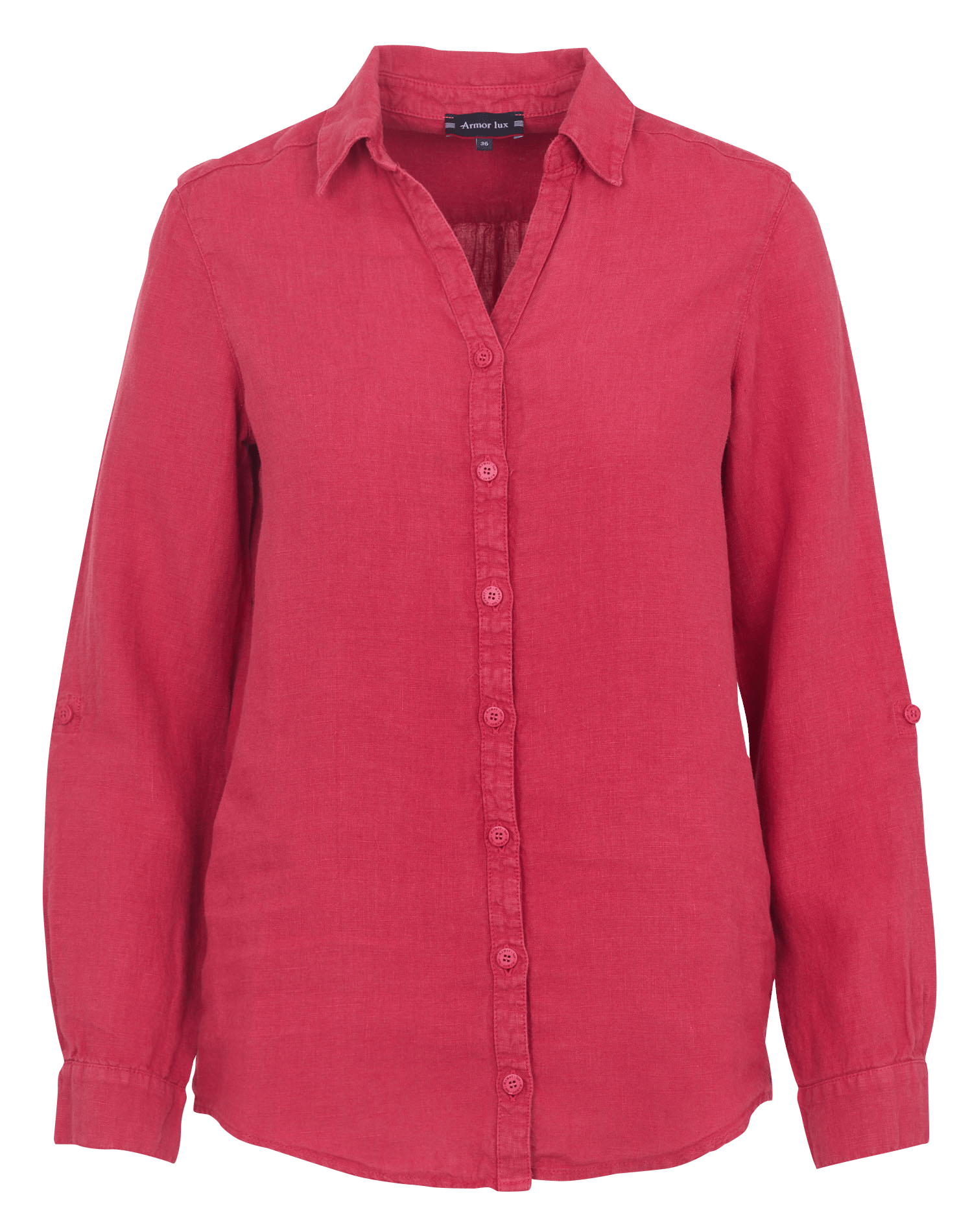 Chemise droite col V en lin ARMOR LUX