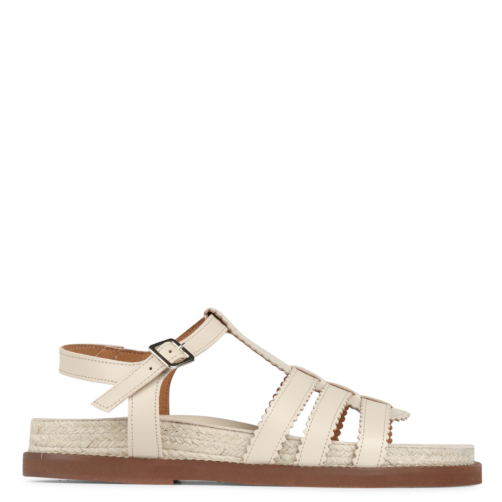 Avarca Berlin - Flache Ledersandalen mit Samt MELLOW YELLOW Beige