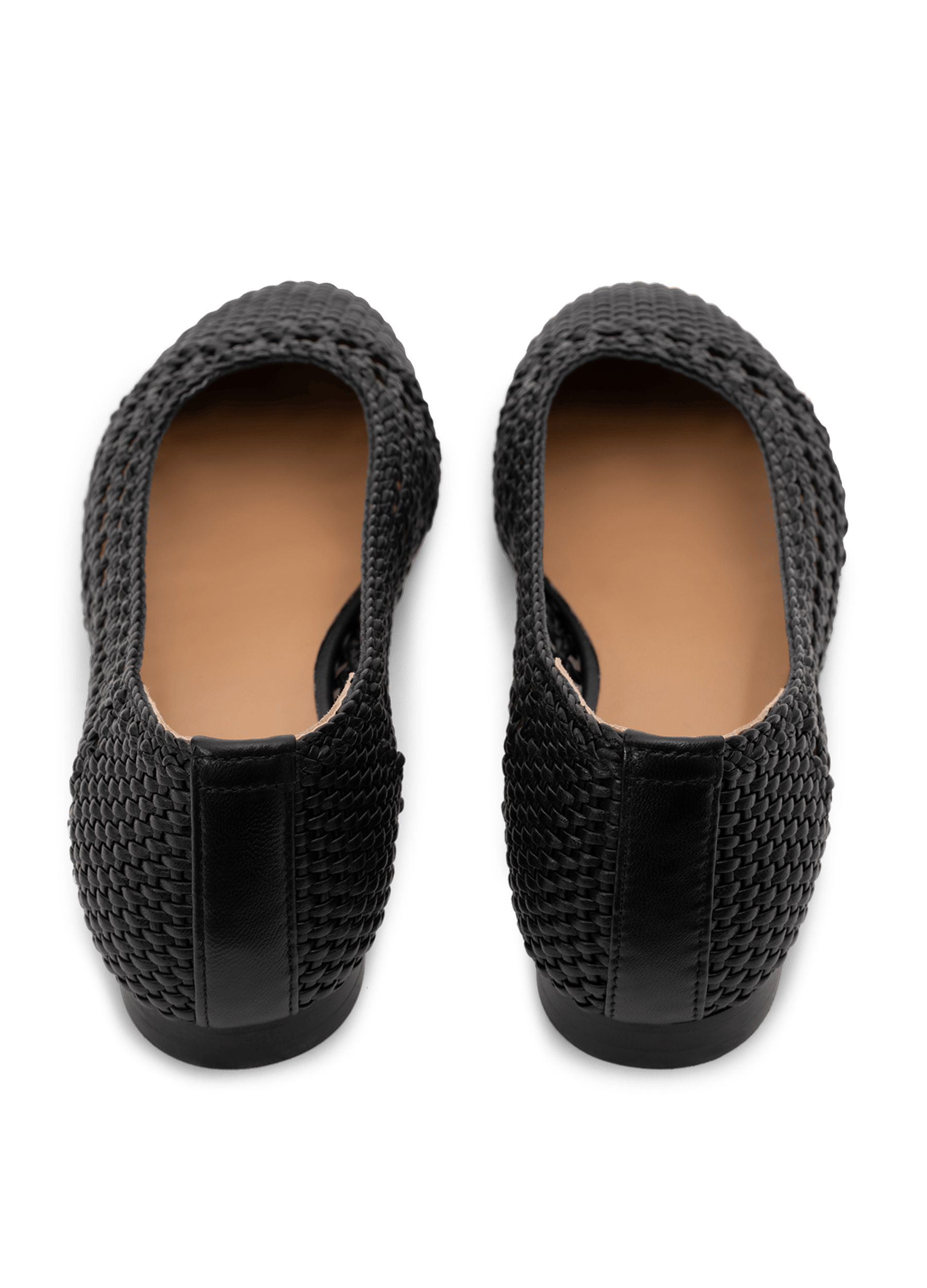 Black braided leather ballet flats PARALLELE PARIS Black
