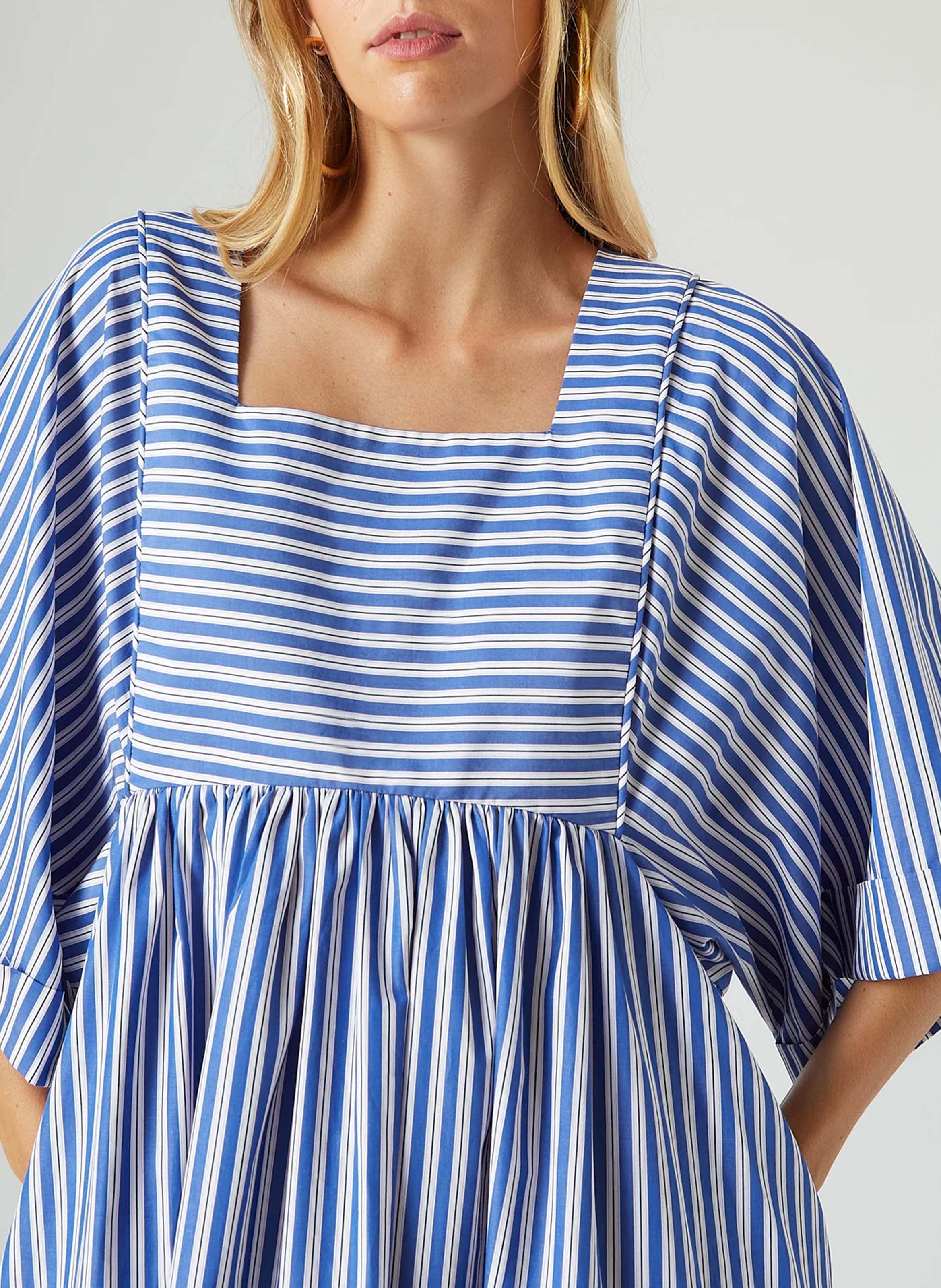 Halflange, gestreepte jurk THE LABEL EDITION Blauw