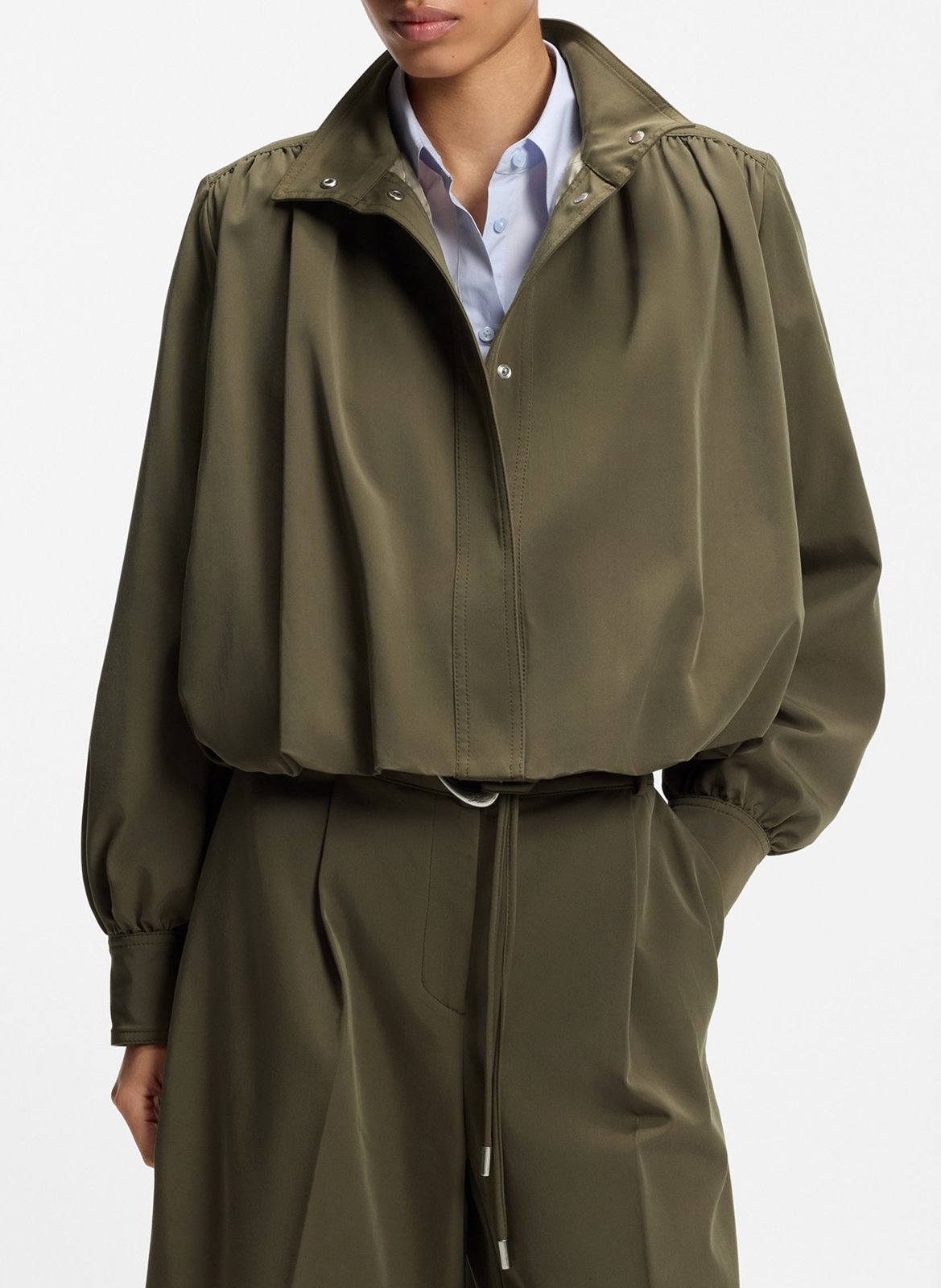 High-neck jacket BOSS Khaki