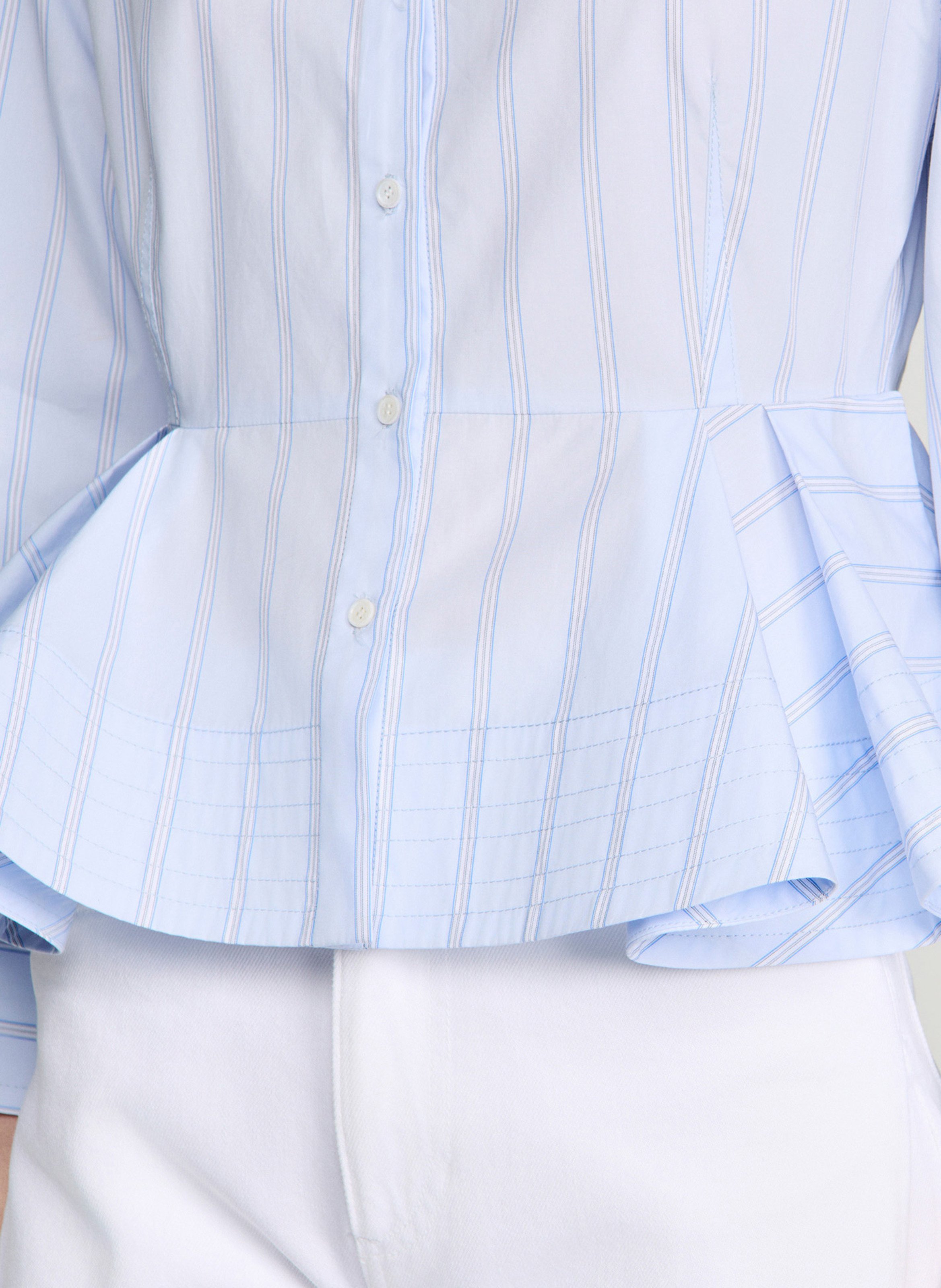 Chemise cintrée en coton SANDRO Bleu