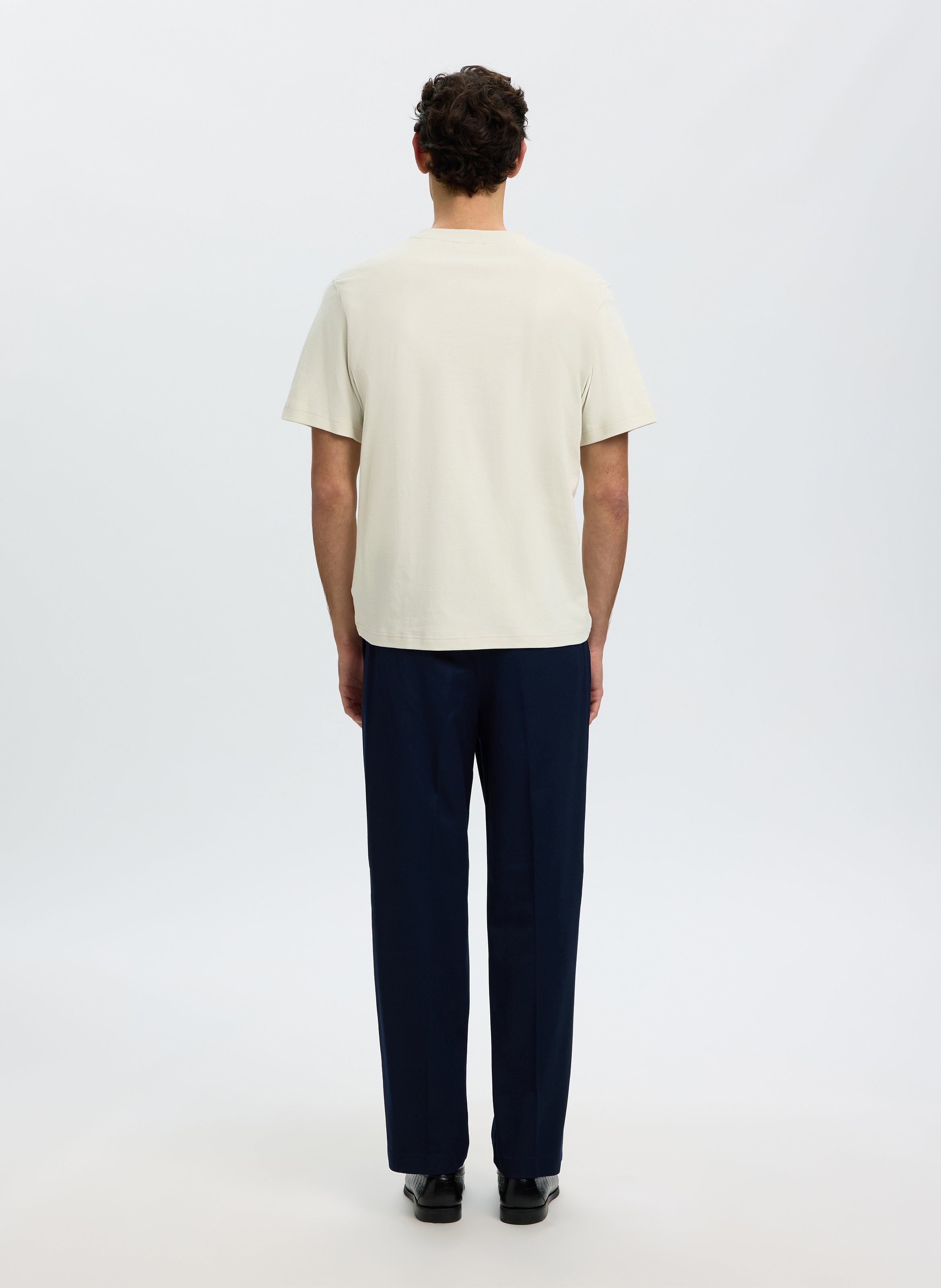 Gerade geschnittenes T-Shirt aus Bio-Baumwolle SELECTED Beige