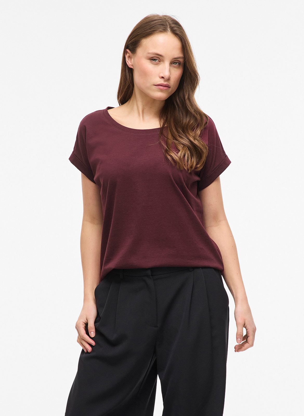 Basic cotton-mix T-shirt VILA