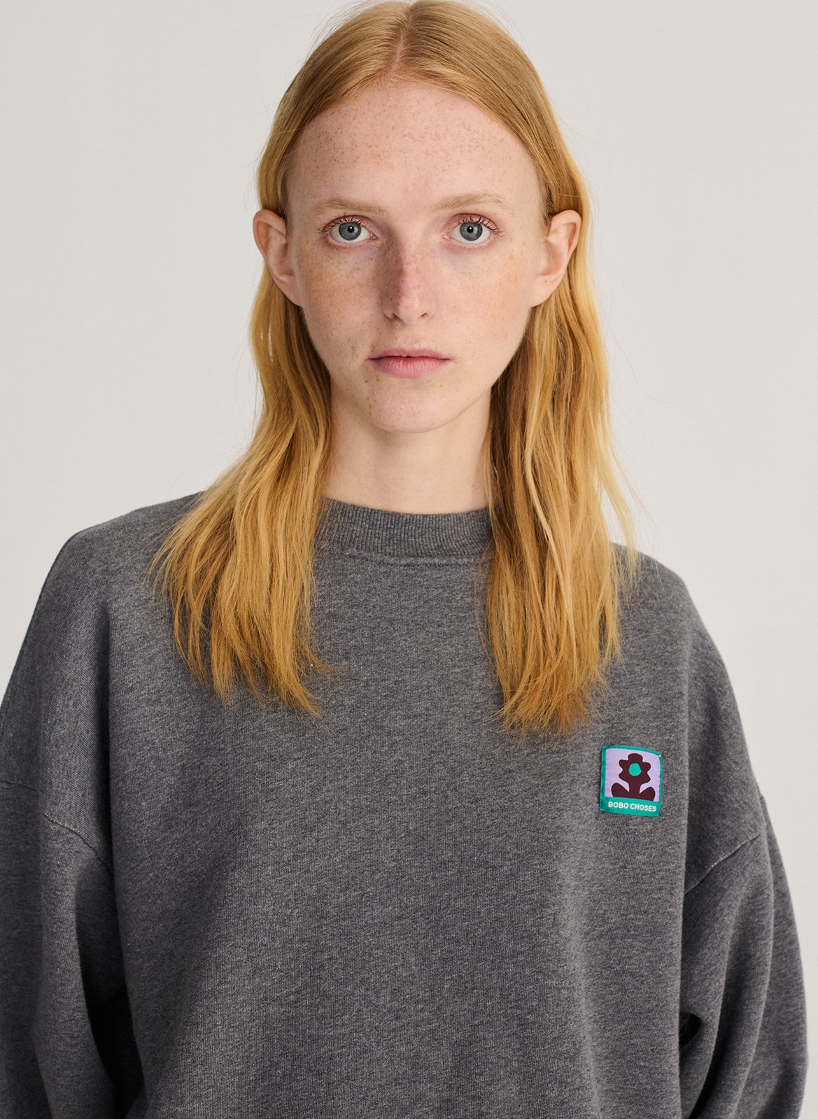 Sweat ample à logo en coton biologique BOBO CHOSES Gris