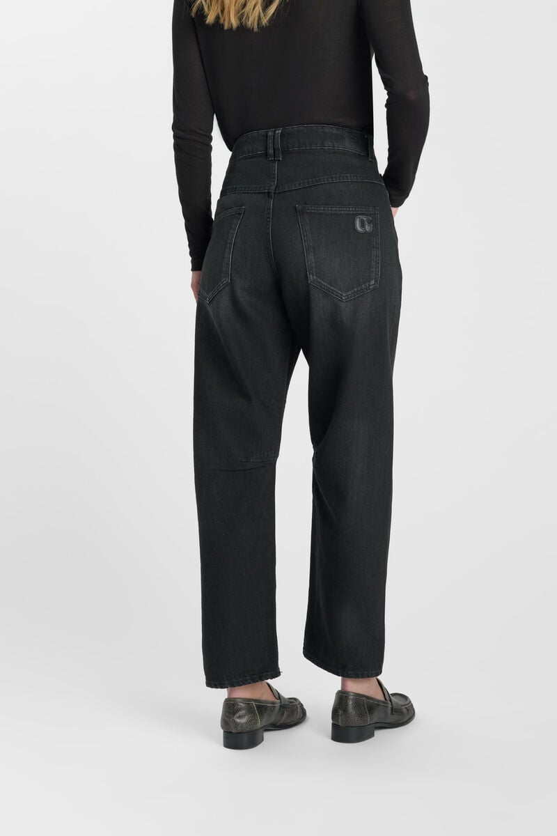 Loose jeans, wide leg, length 34 LE TEMPS DES CERISES Black