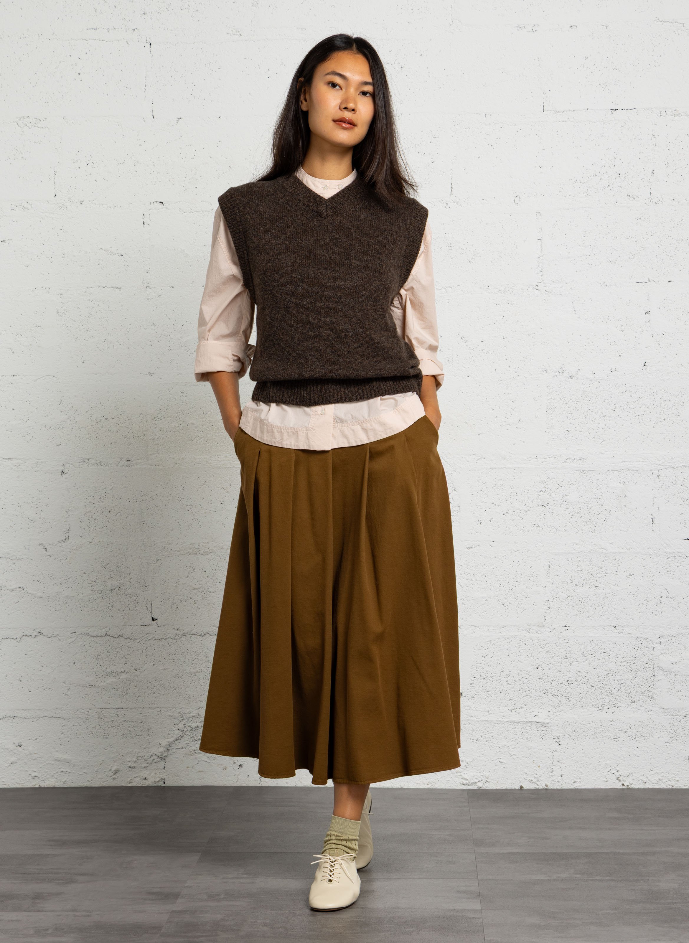 Gerade geschnittener Wollpullover SOEUR Braun