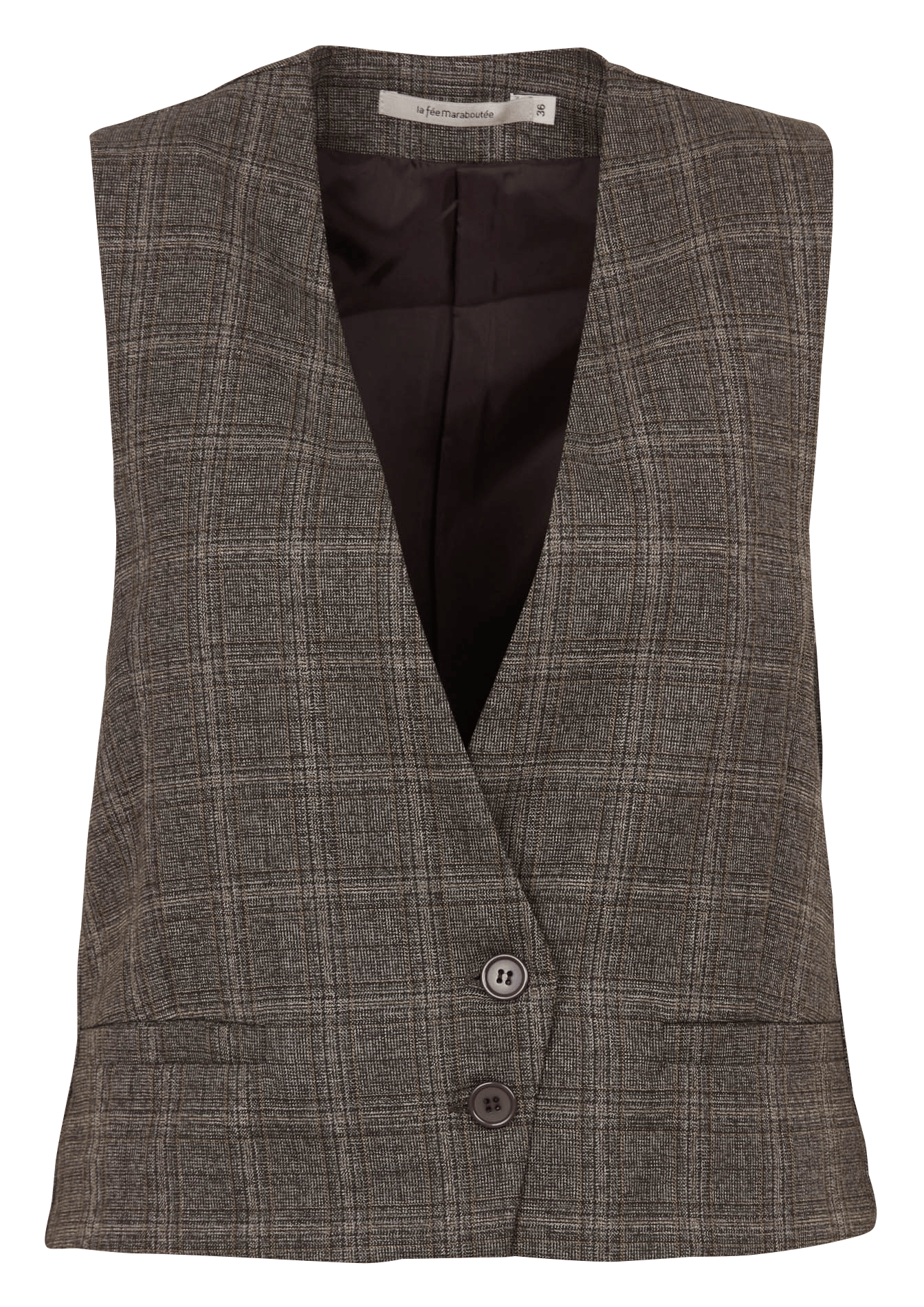 Straight checkered vest LA FEE MARABOUTEE Brown