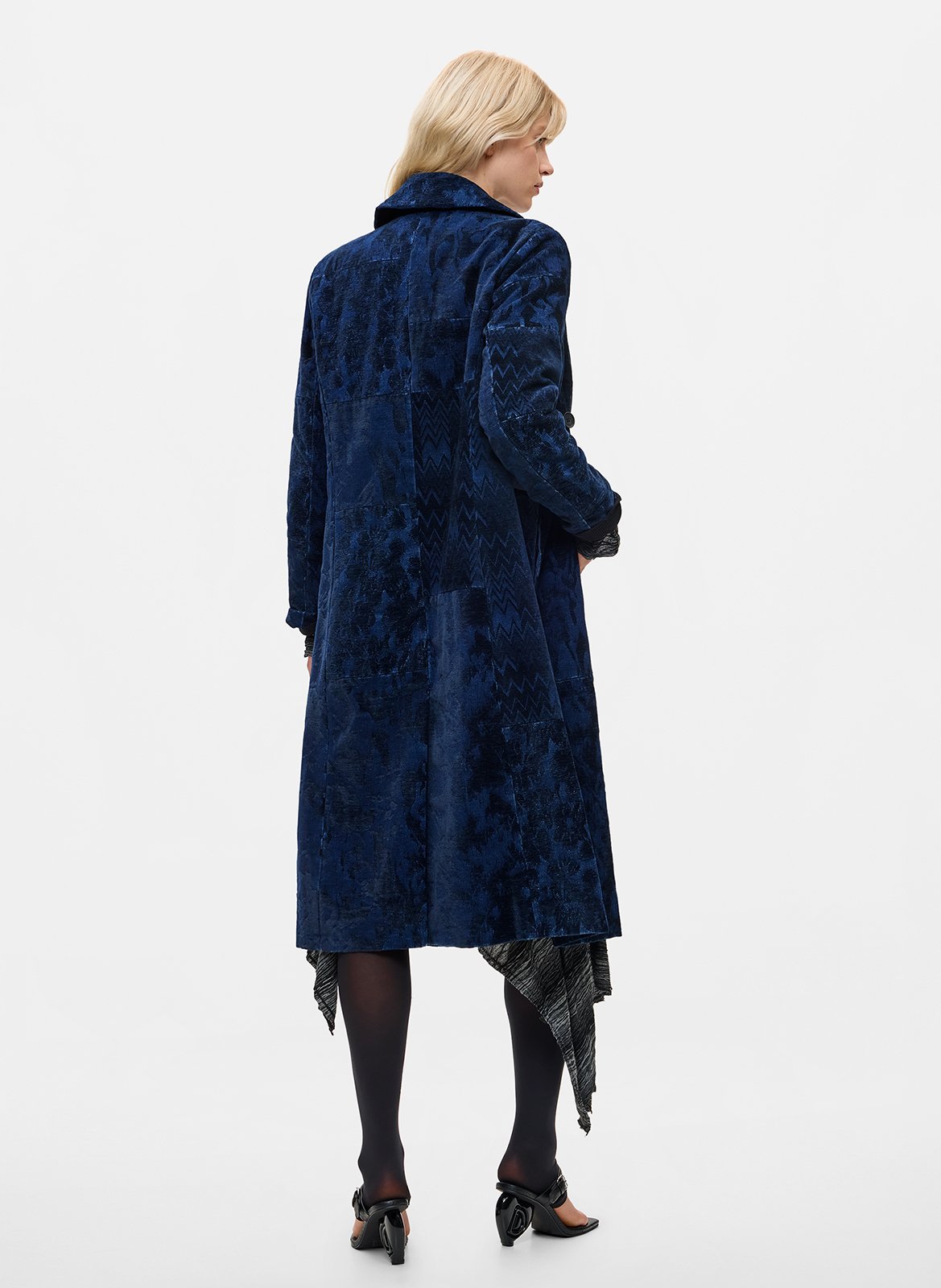 Langer Mantel mit Reverskragen aus Baumwollmischung DESIGUAL Blau