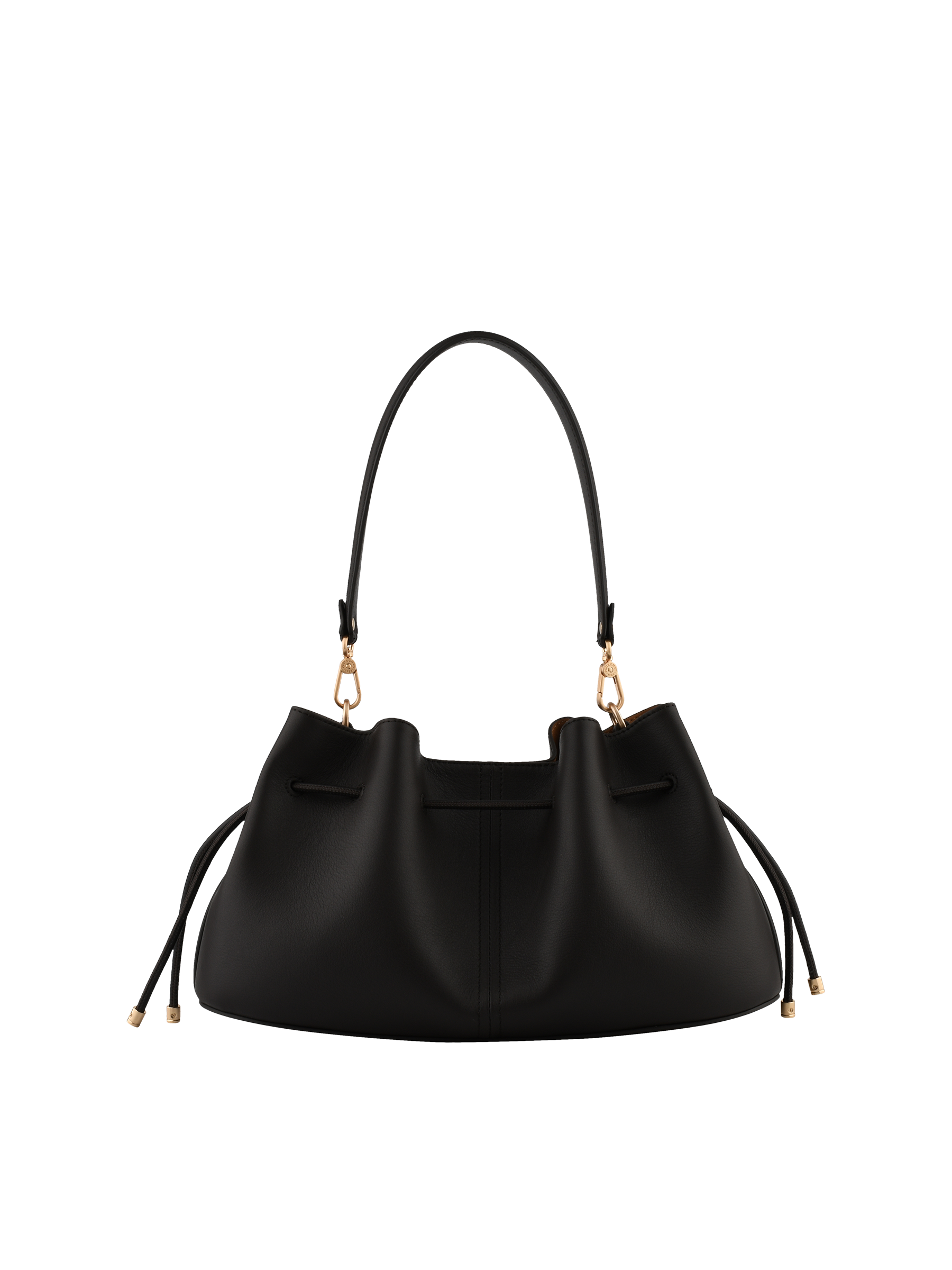 Sac porté épaule en cuir de vachette POURCHET Marron