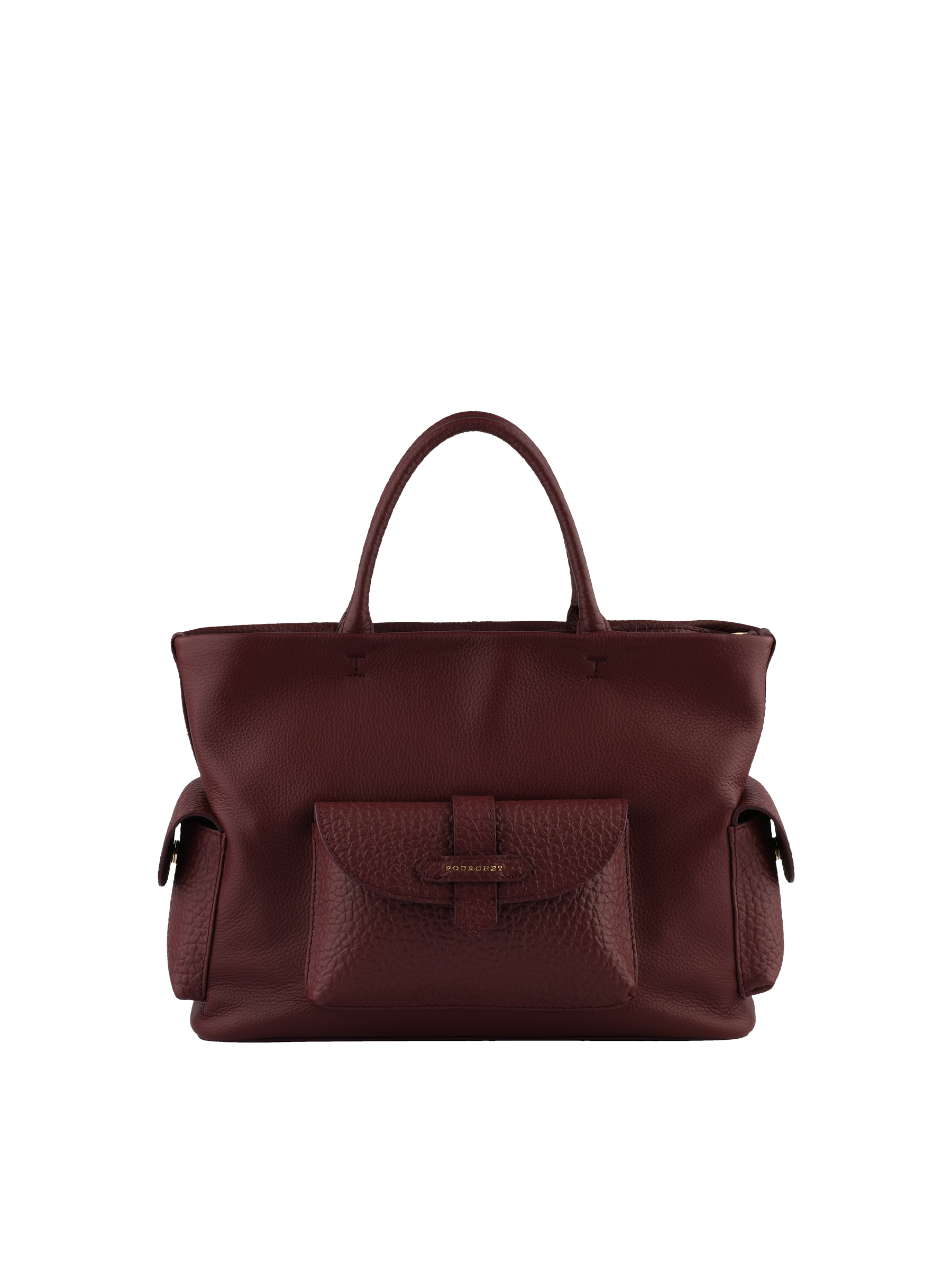 Calfskin leather handbag POURCHET