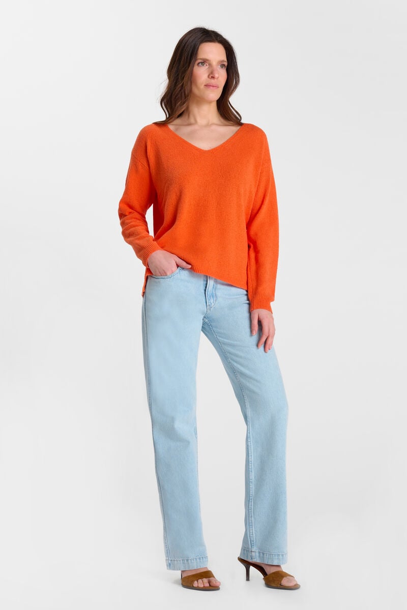 V-neck sweater LE TEMPS DES CERISES Orange