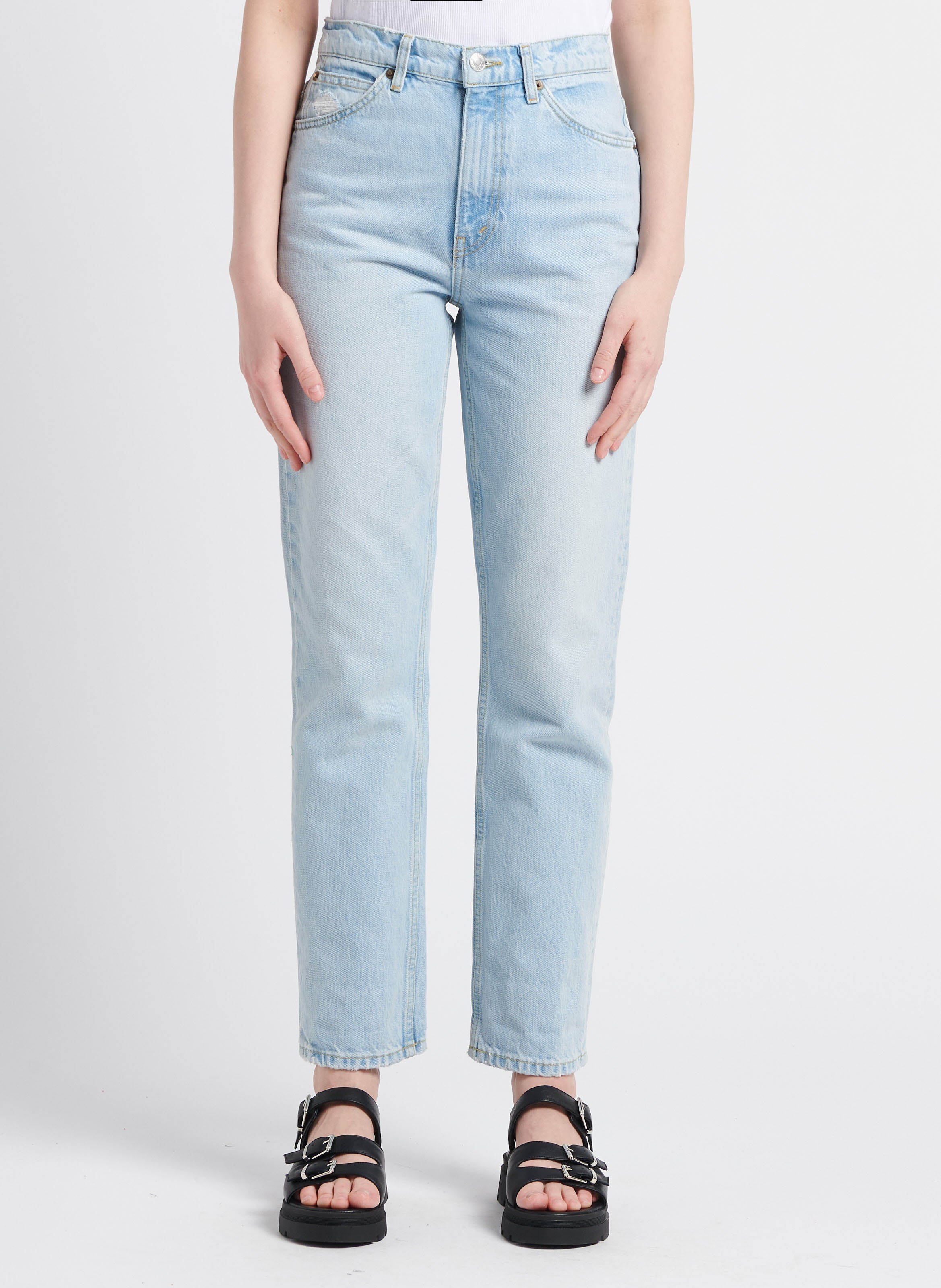 Jean droit en coton RE/DONE Jean Délavé