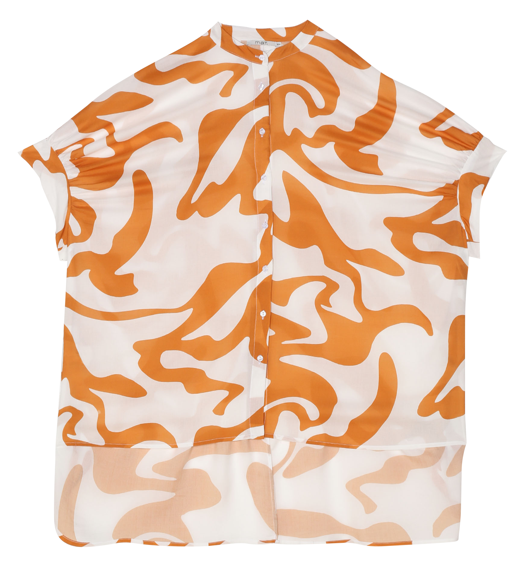 Rechte blouse met klassieke kraag MAT FASHION Oranje