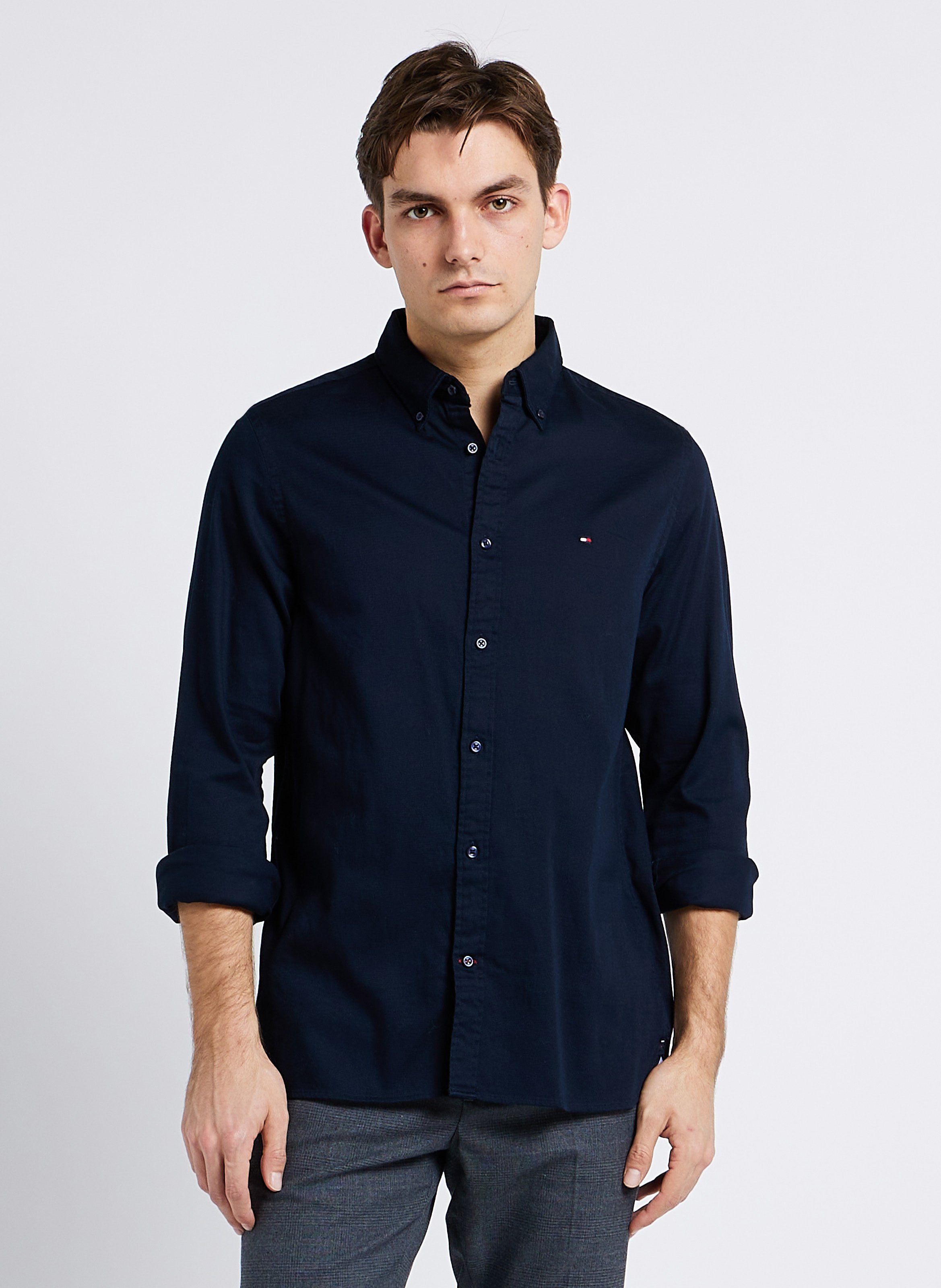 Chemise noir best sale tommy hilfiger homme