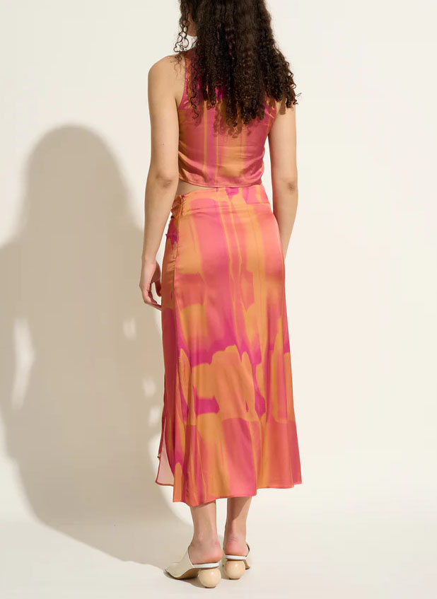 Fluid printed crop top with pleats FETE IMPERIALE Multicolored