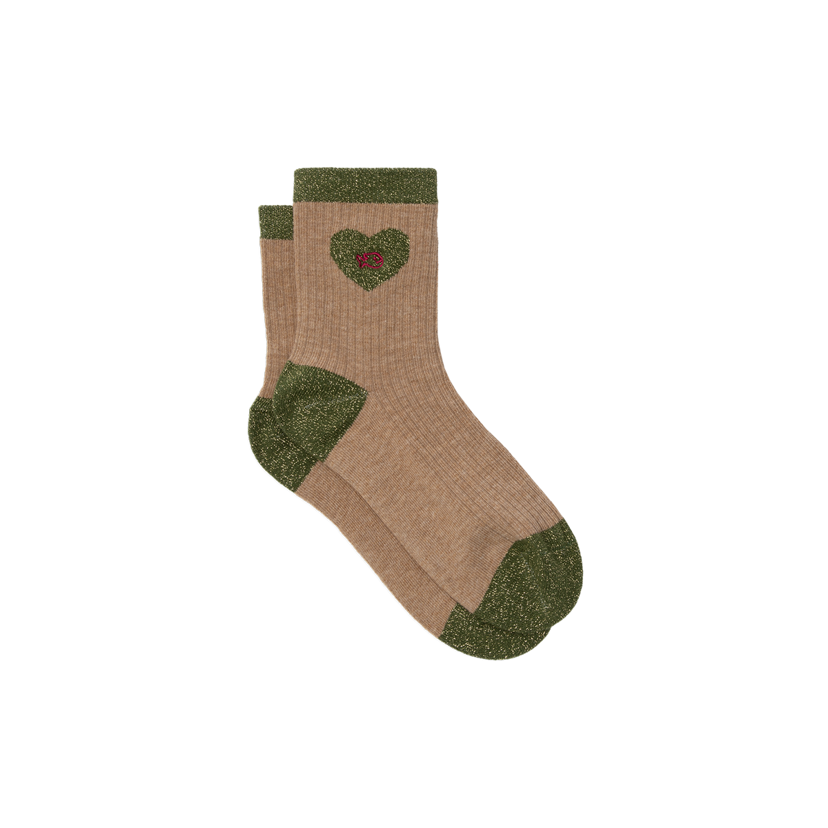 Combed cotton heart socks BILLYBELT Beige