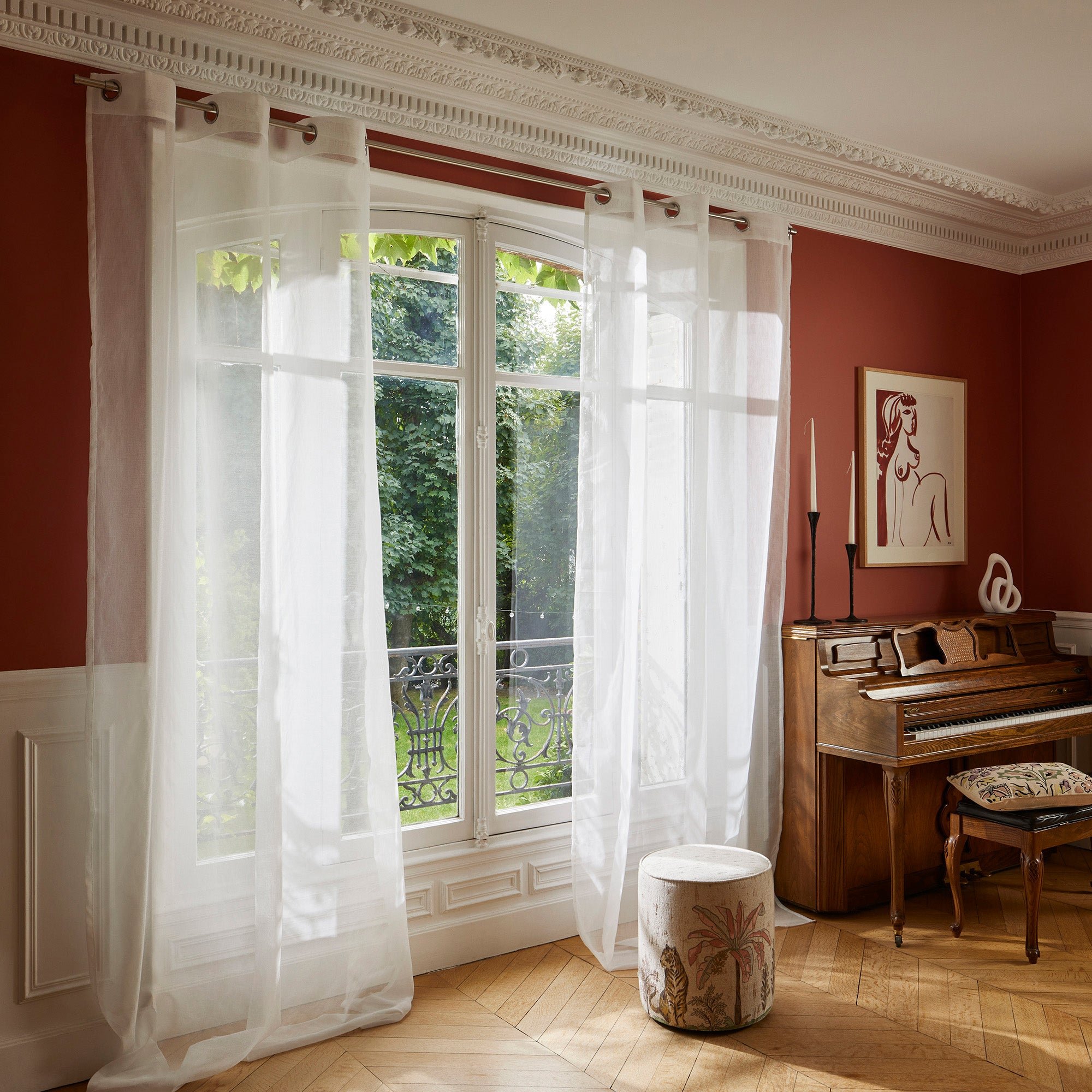 THASOS - Net curtain with eyelets MADURA White