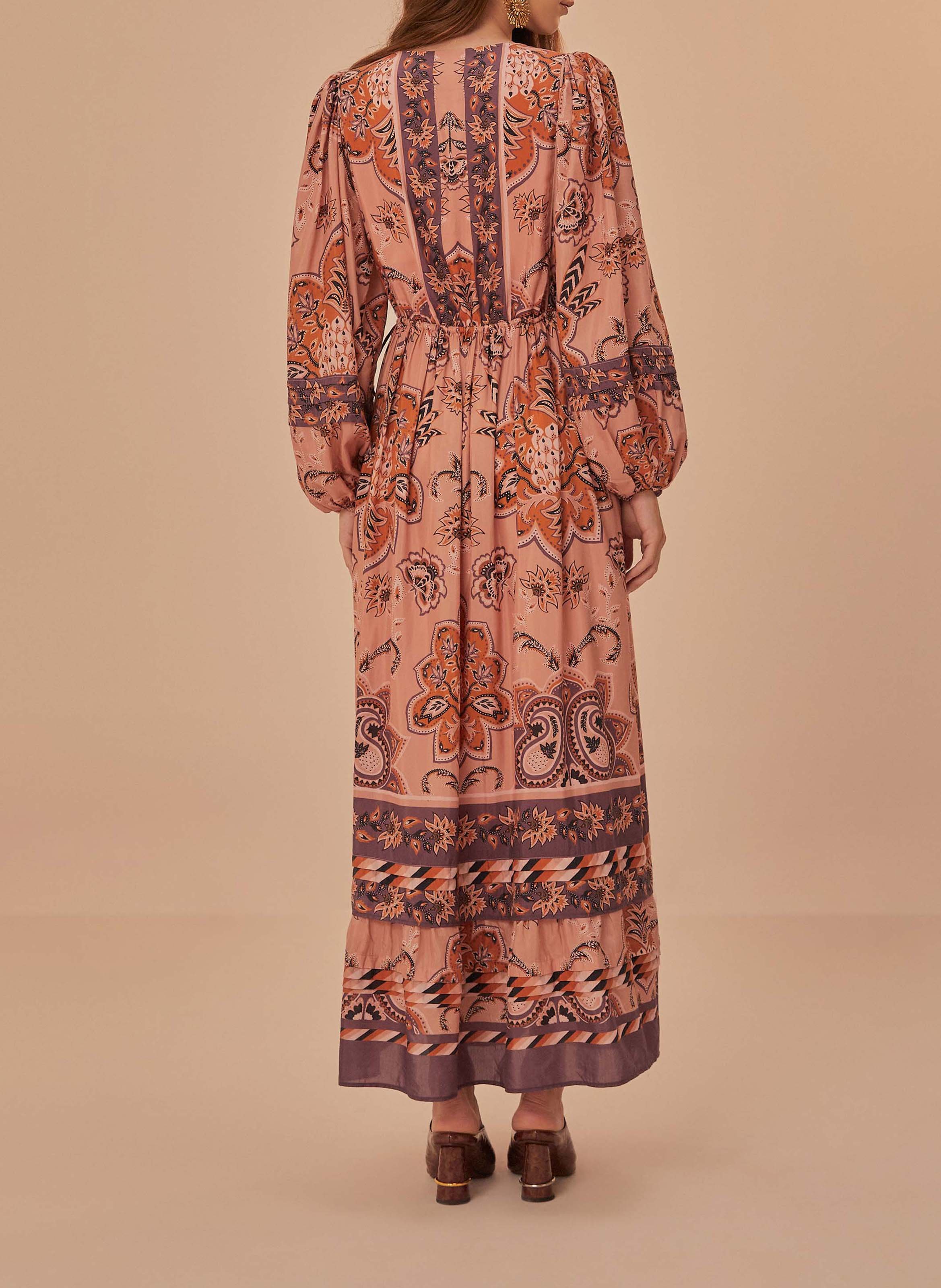 Robe longue en coton mélangé imprimée FARM RIO Multicolore