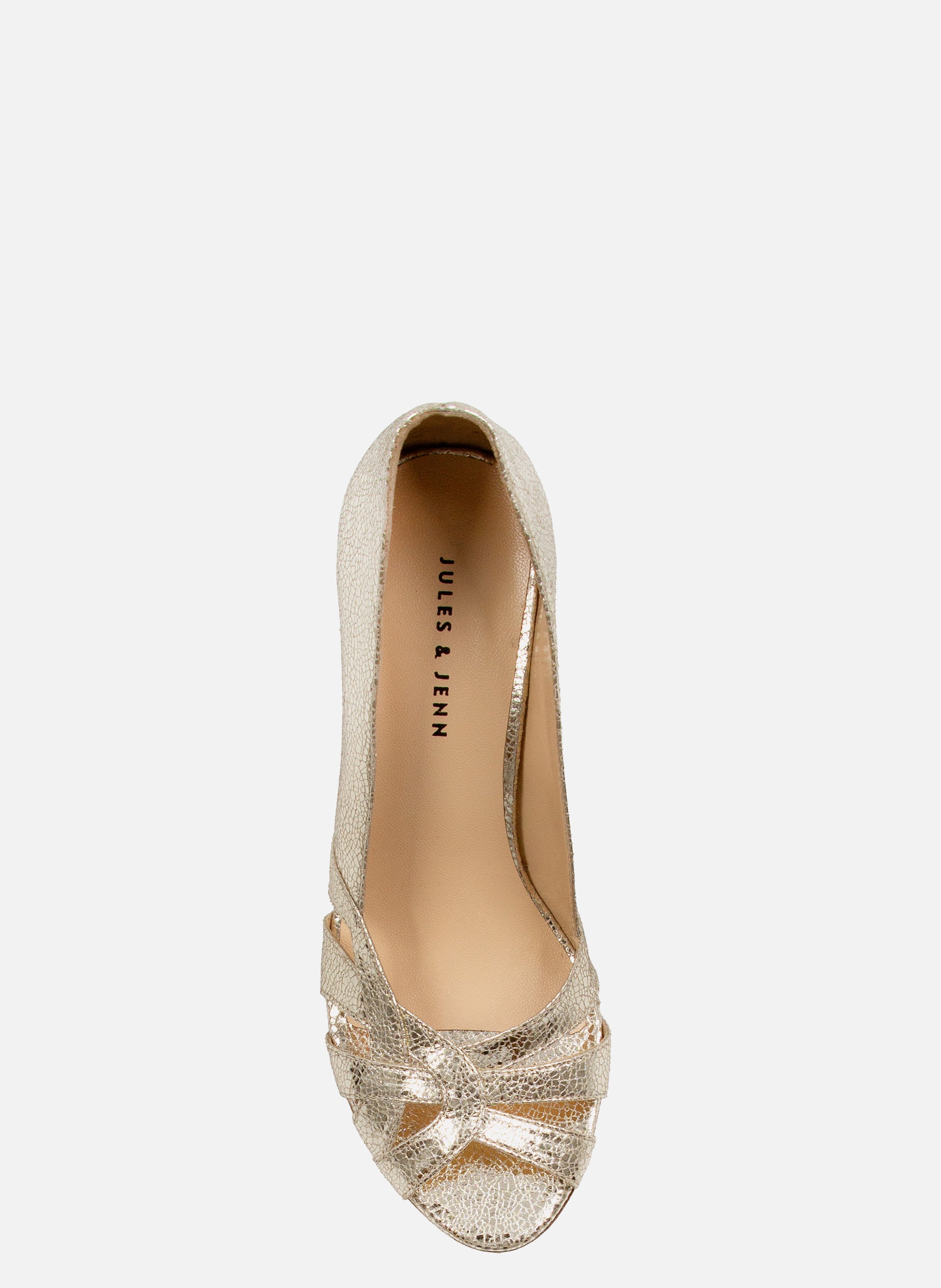 Metallic Leather Cut-out Pumps JULES & JENN Golden