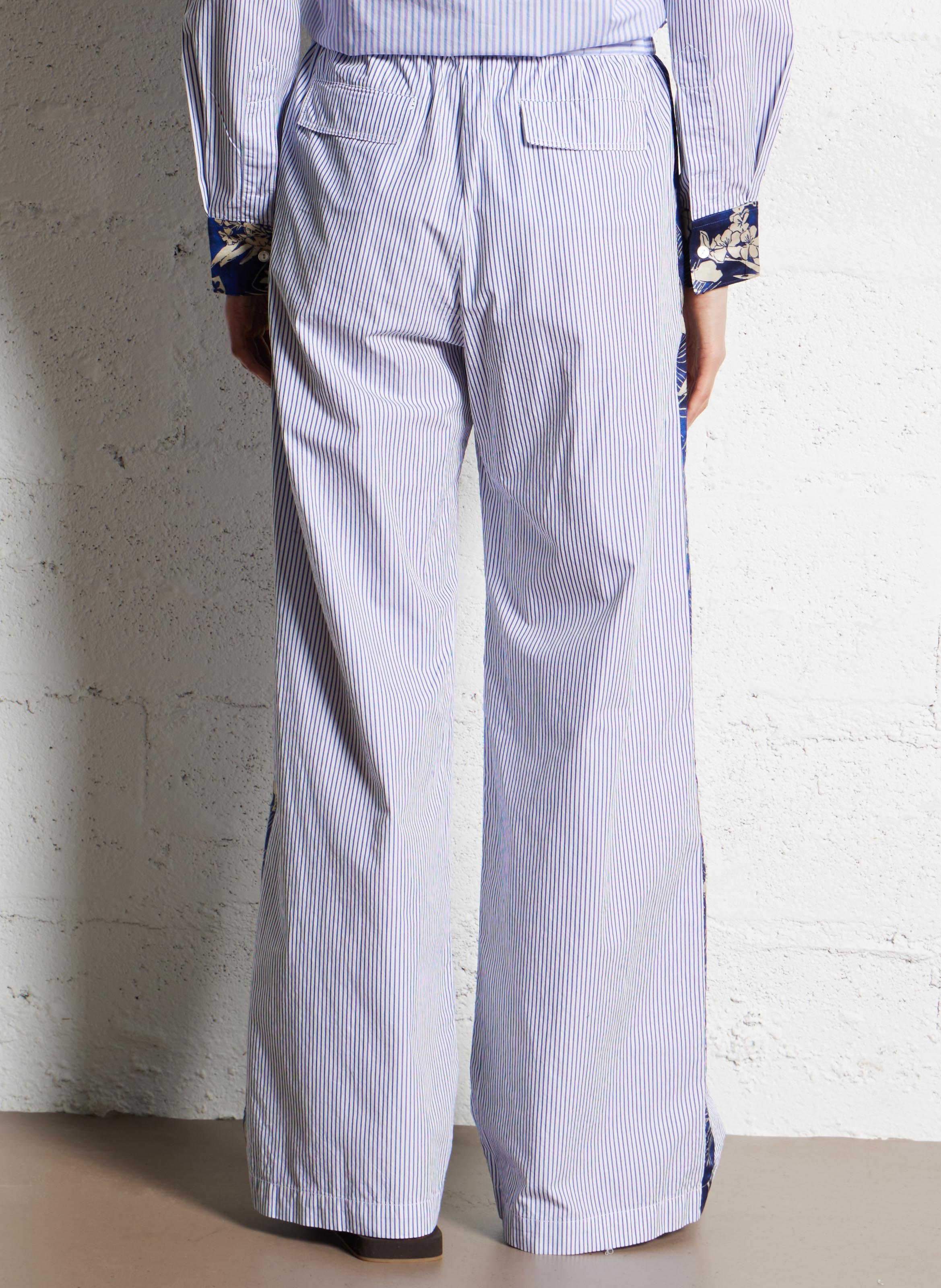 Pantalon évasé en coton Bleu