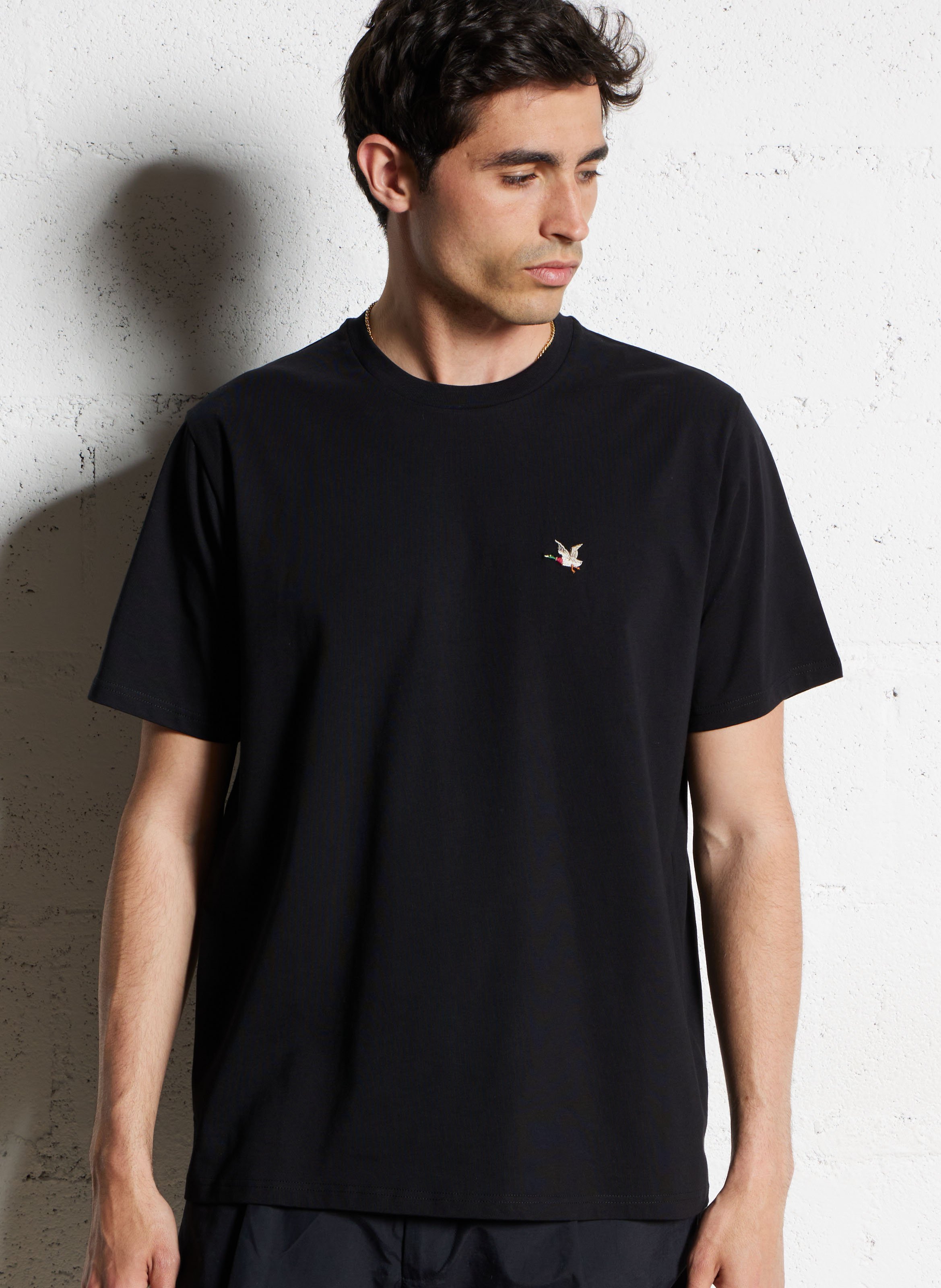 Straight screen-printed cotton T-shirt CHEVIGNON Black