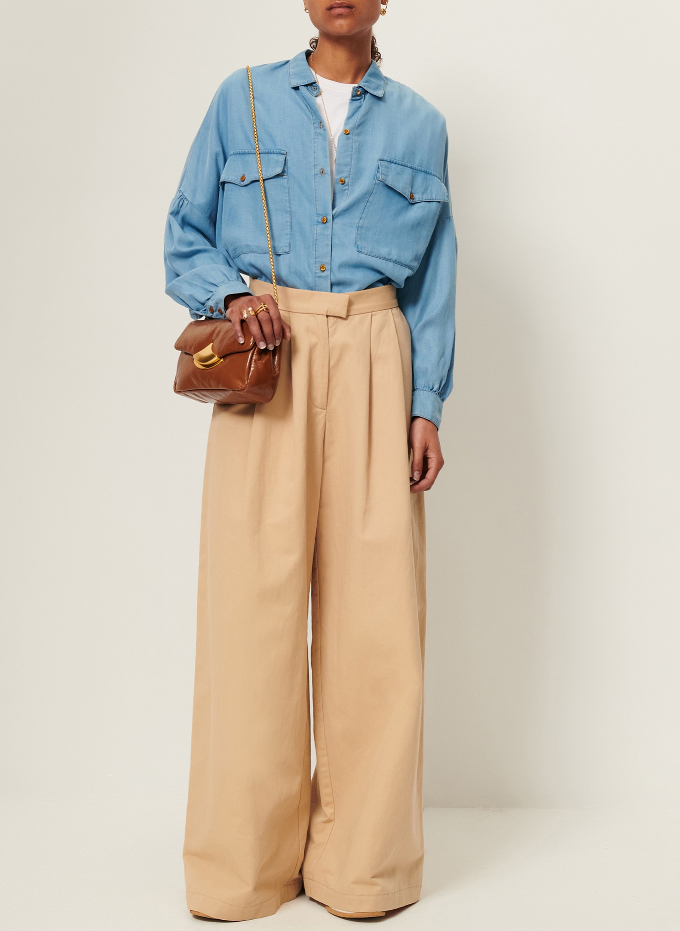 Chemise col classique en lyocell SESSUN Bleu