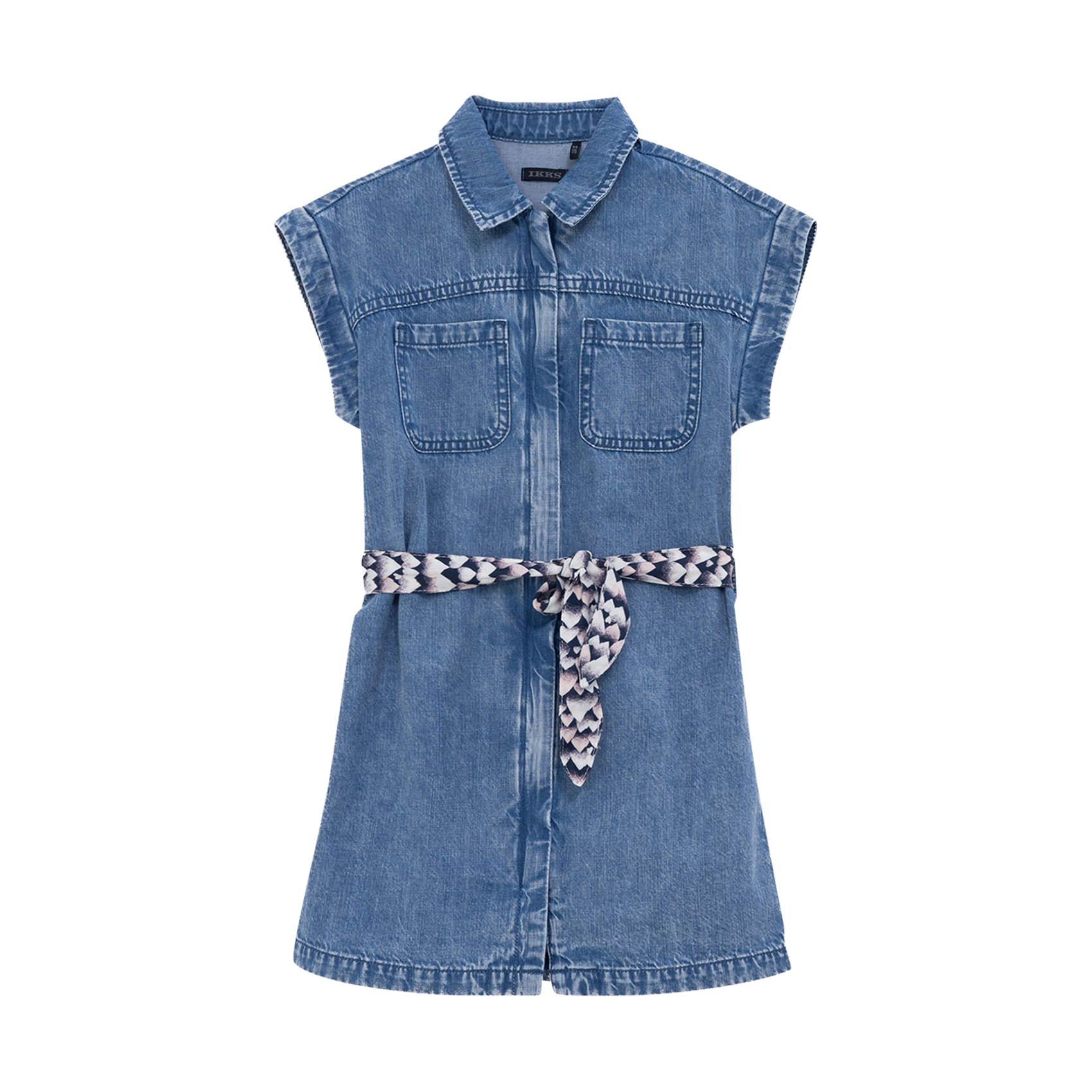 Robe courte ceinturée en jean  IKKS JUNIOR Bleu