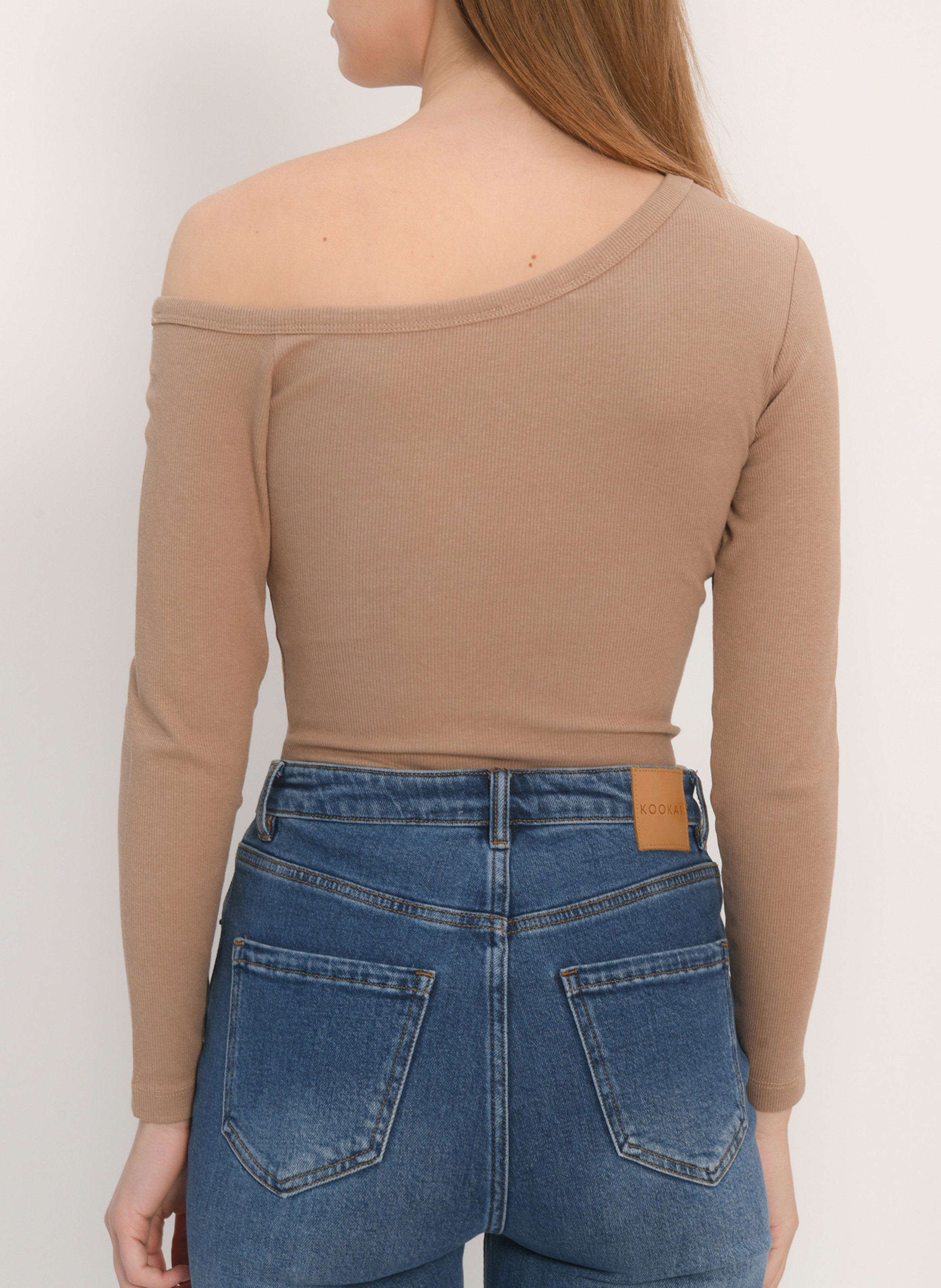 Asymmetric top in blended cotton Beige Kookai Women Place des