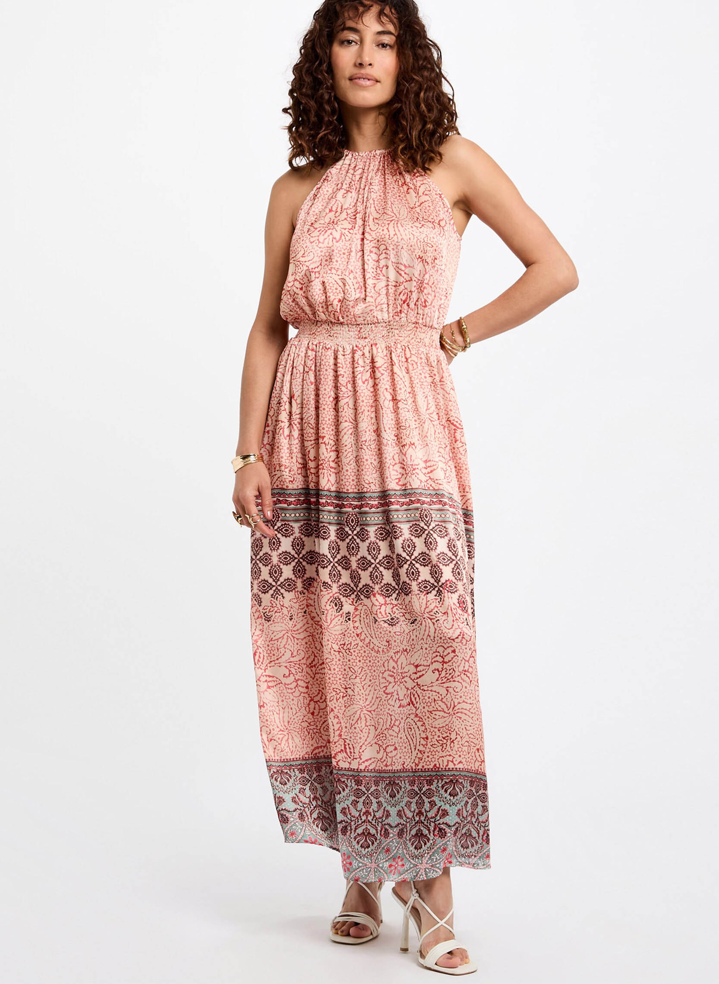 Halflange jurk met ronde hals en print MORGAN Veelkleurig