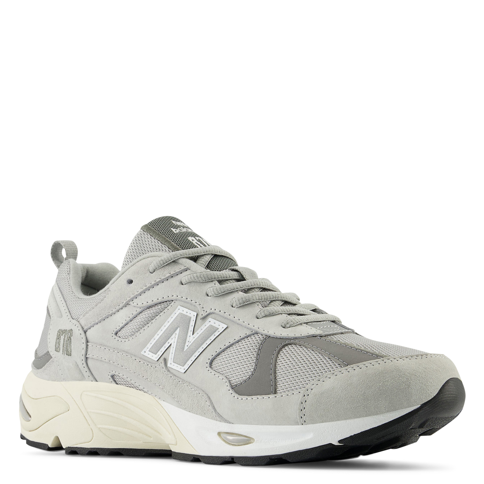 Low-top leather mix sneakers NEW BALANCE Grey