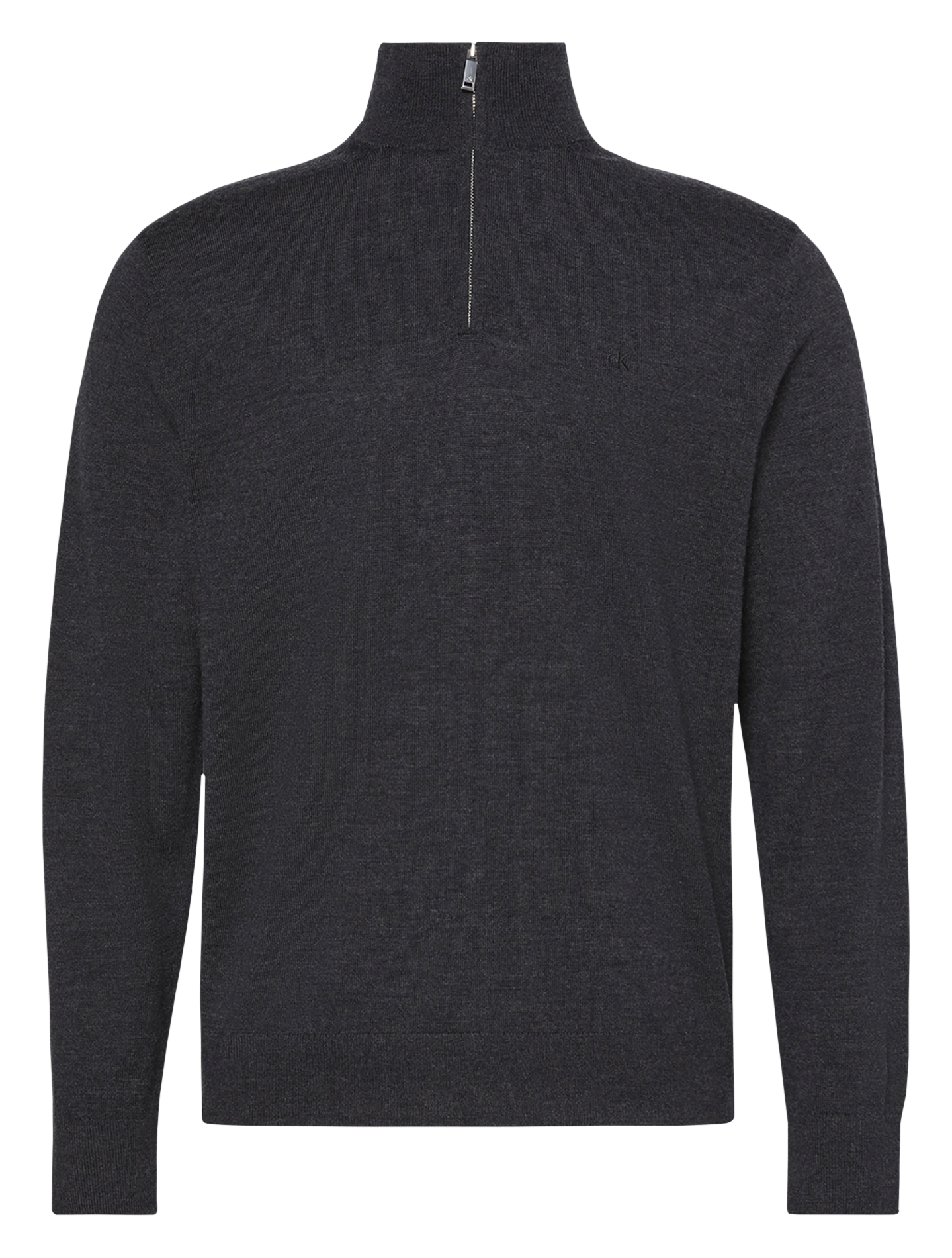 Pull col montant zippé en laine CALVIN KLEIN Gris