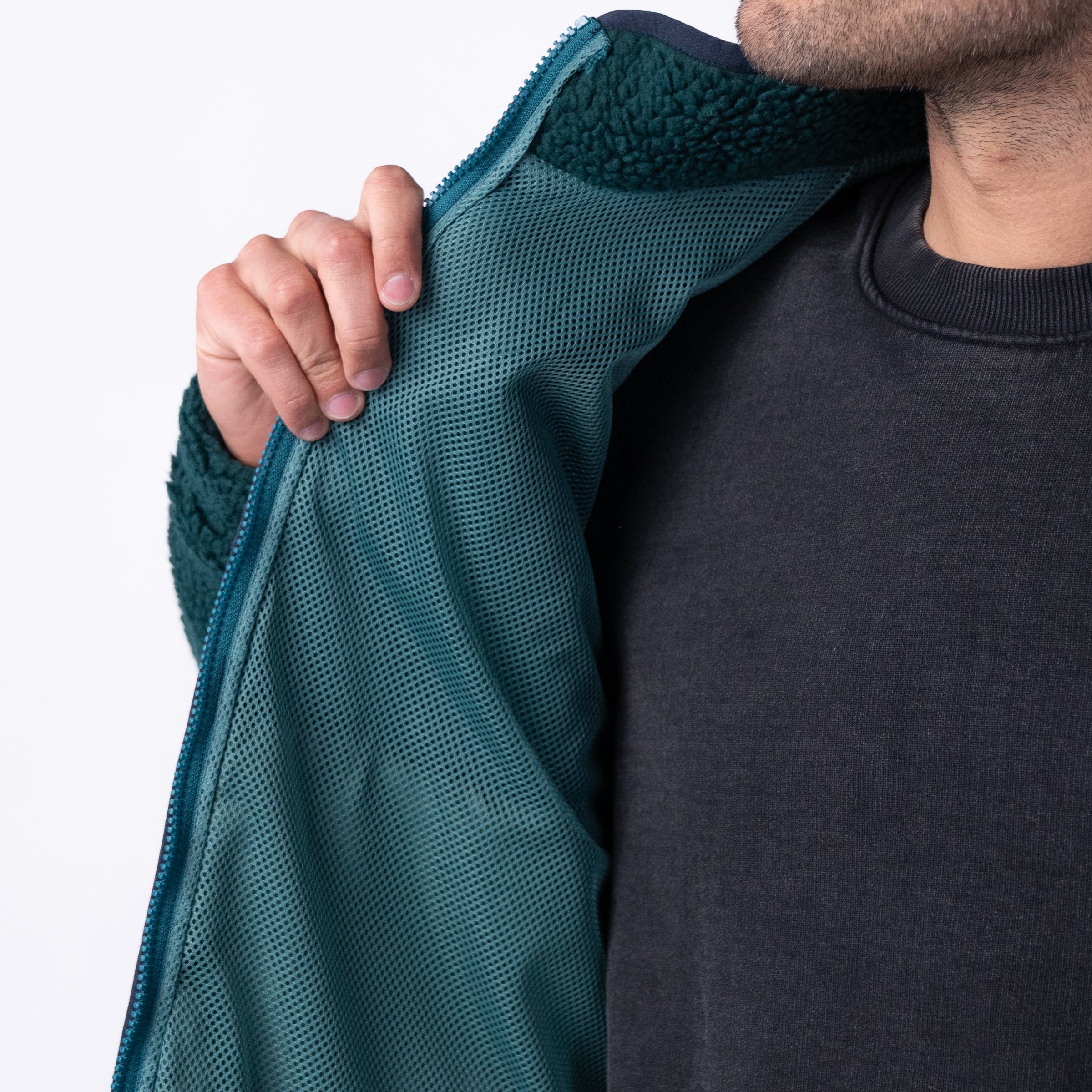 Sherpa bi-material jacket BILLYBELT Green