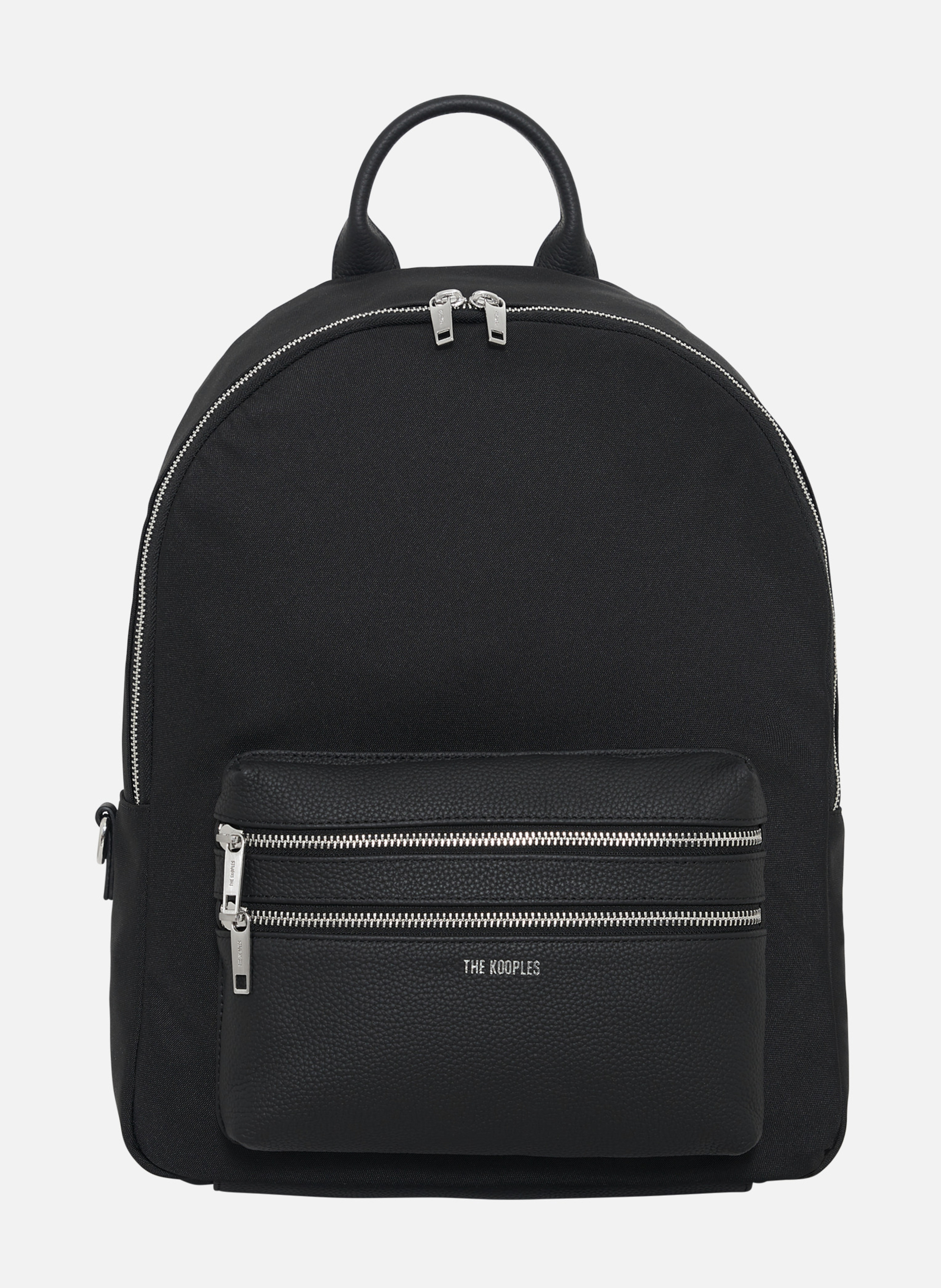 Canvas and grained leather backpack THE KOOPLES Black