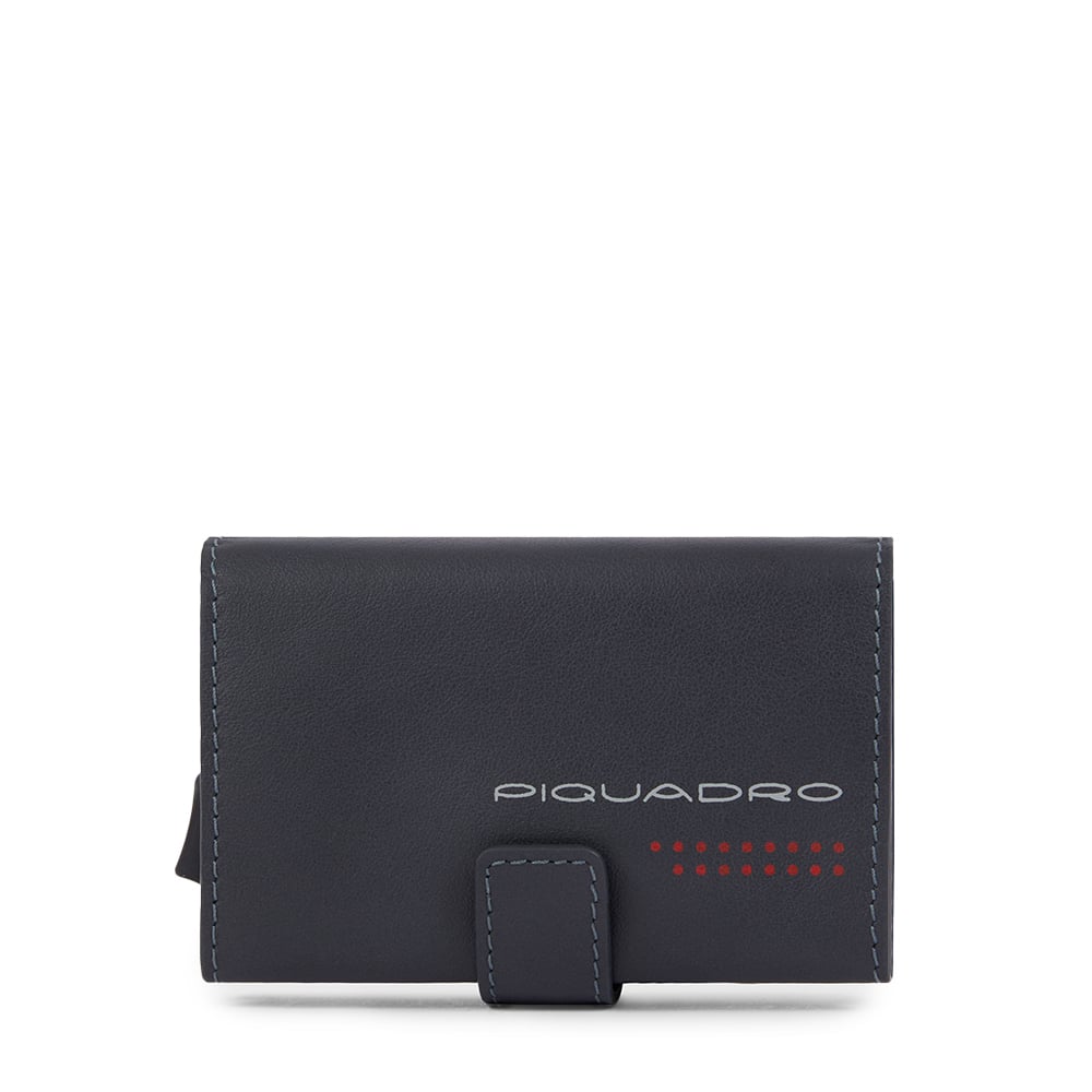 - 100% leather, - 6 cardholder slots, - 1 central compartment, - Size: L10 x H7 cm. PIQUADRO