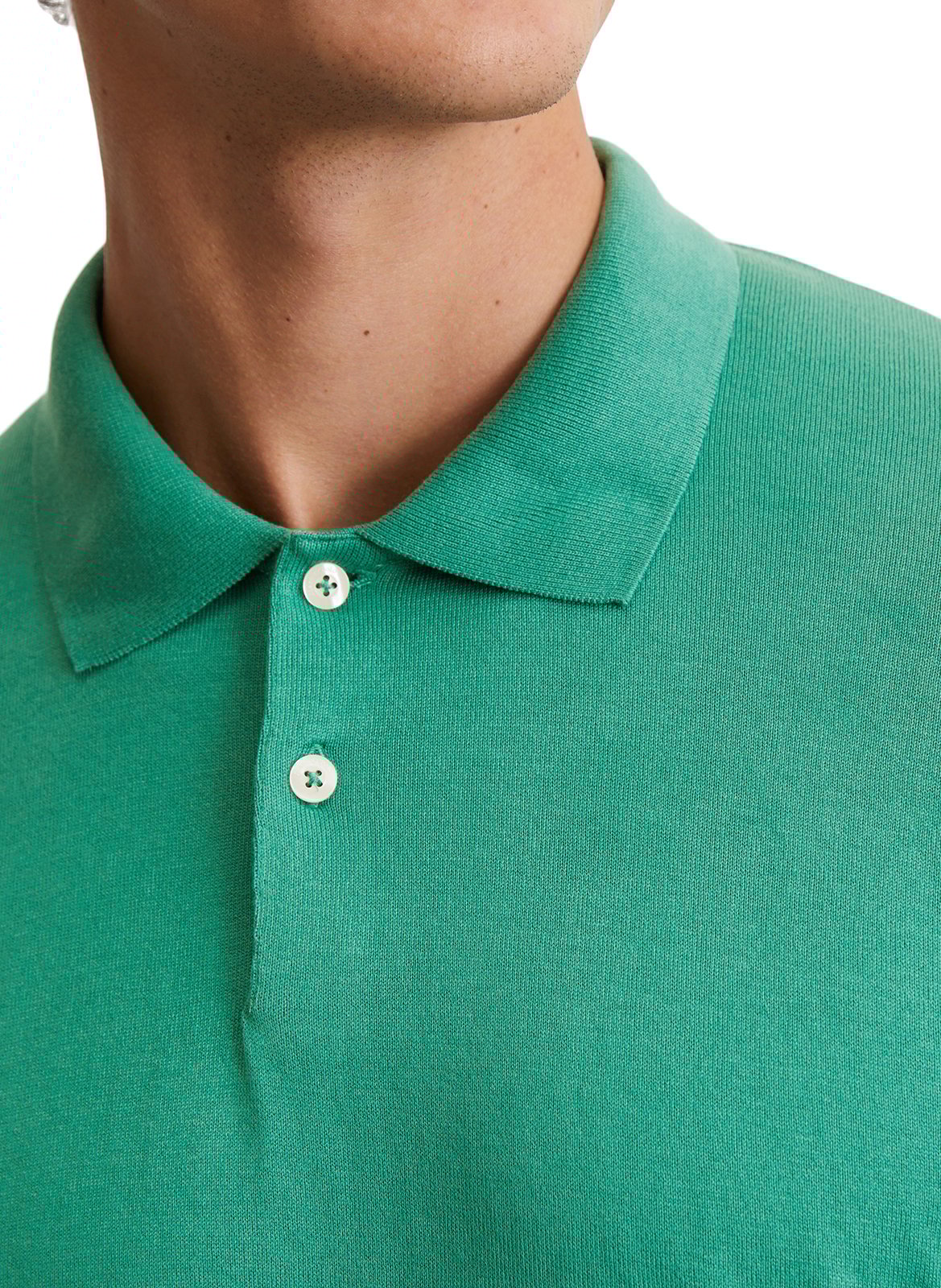 Katoenen top met polokraagje MARC O'POLO Groen