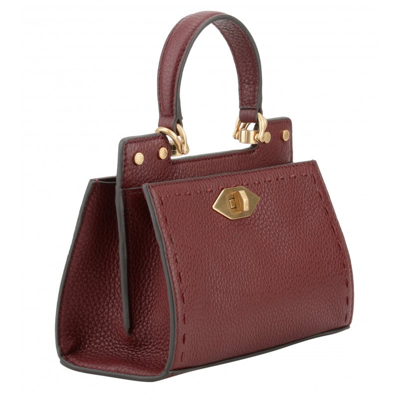 Handbag - cowhide leather POURCHET Red