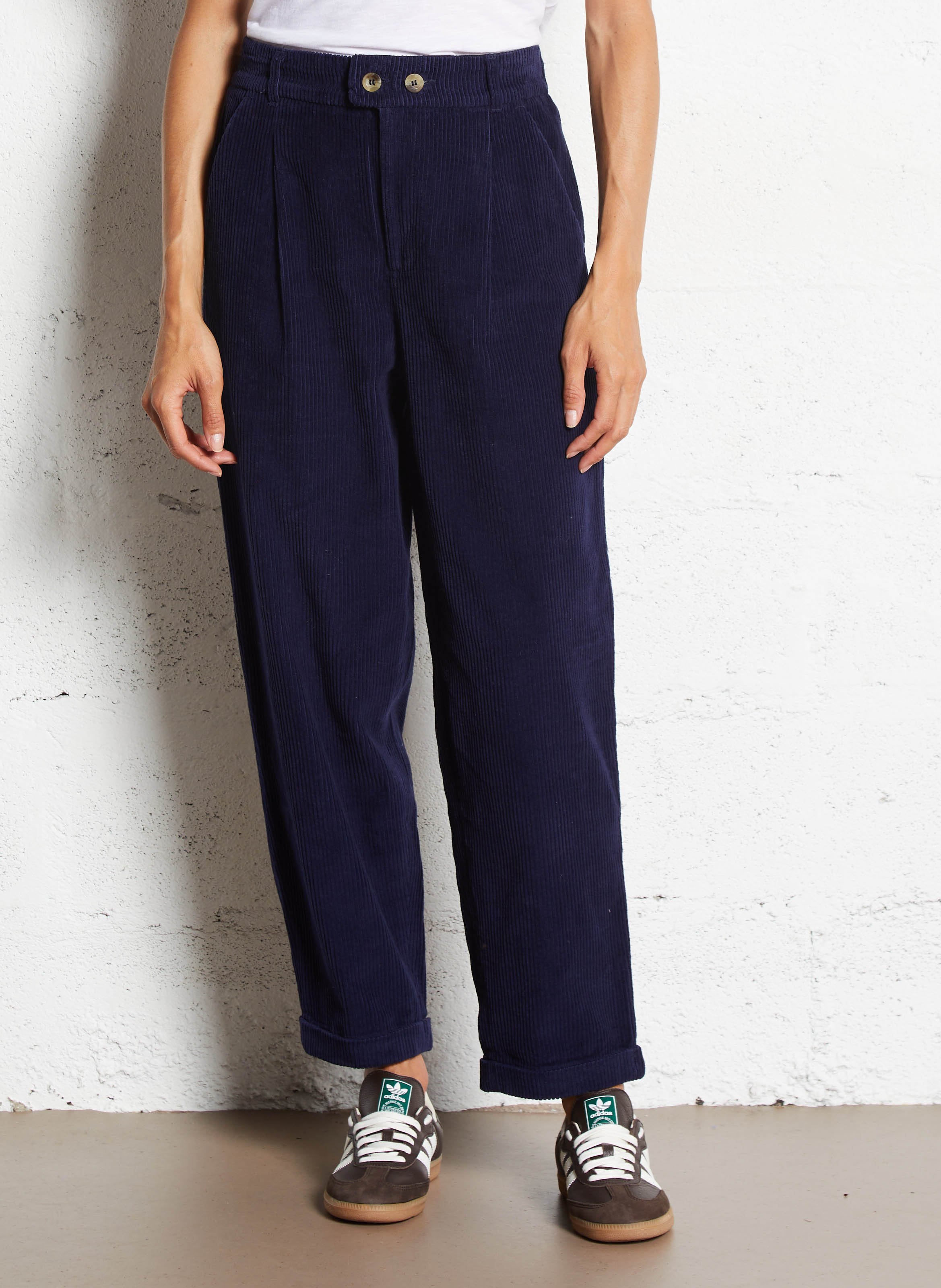 Rechte broek van biokatoen LEON & HARPER Blauw